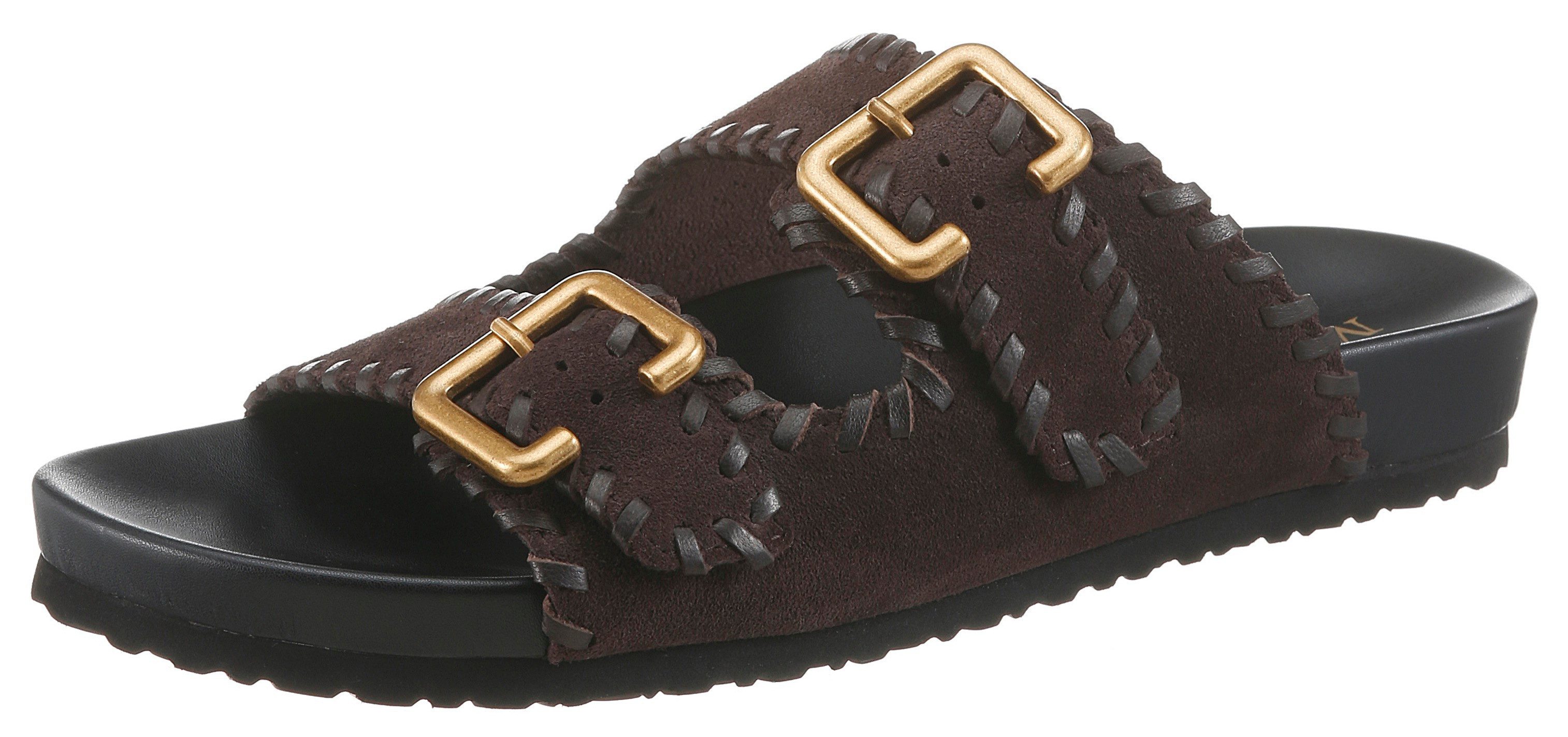 Marc O'Polo Floria Pantolette Sommerschuh, Hausschuh, Strandschuh mit Ziernähten