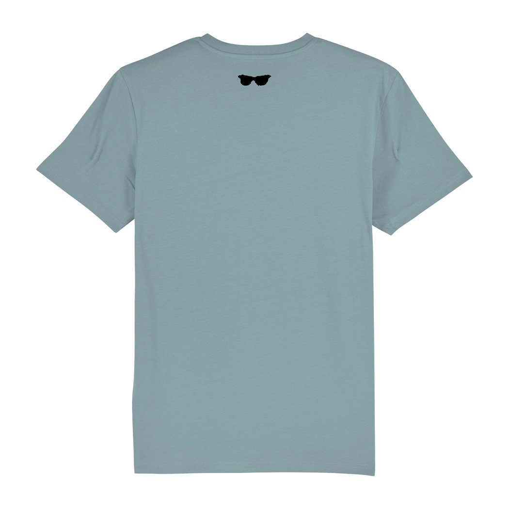 Rundhalsshirt Print-Shirt Basic Erdblau HIPSTER karlskopf