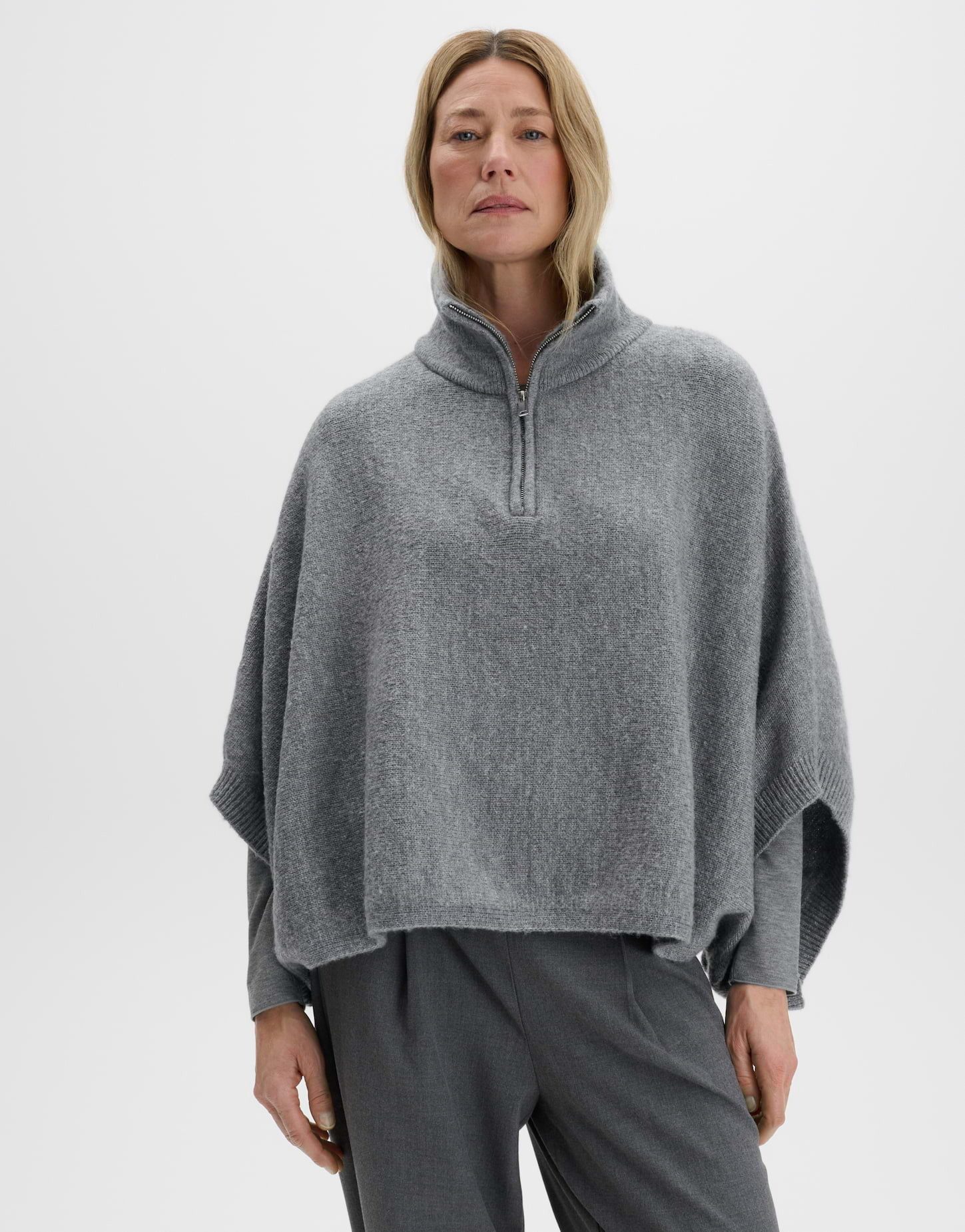 someday Cape Brialo mit Fledermausärmeln Oversize Poncho für lässige Layerings mit Reißverschluss