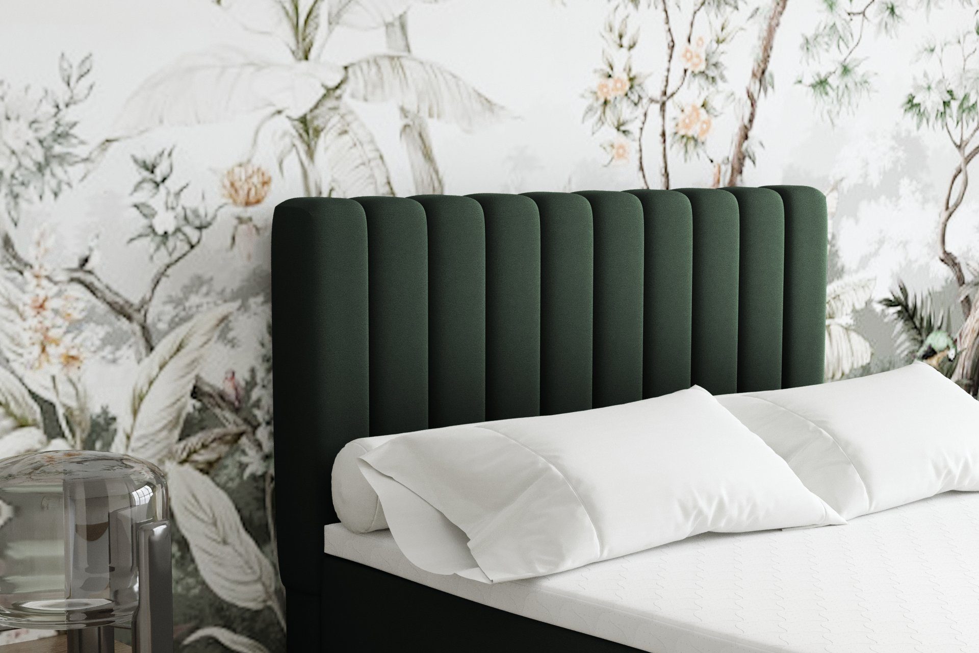 Homesy Boxspringbett EVEREST – Komfortables Einzelbett im modernen Trenddesign (Bett inkl. einem Bettkasten und Topper), Große Auswahl an Polsterfarben – Bild 5 von 5