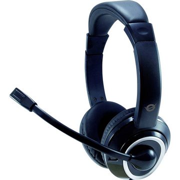 Conceptronic POLONA USB-Headset Kopfhörer (Fernbedienung, Lautstärkeregelung, Mikrofon-Stummschaltung)