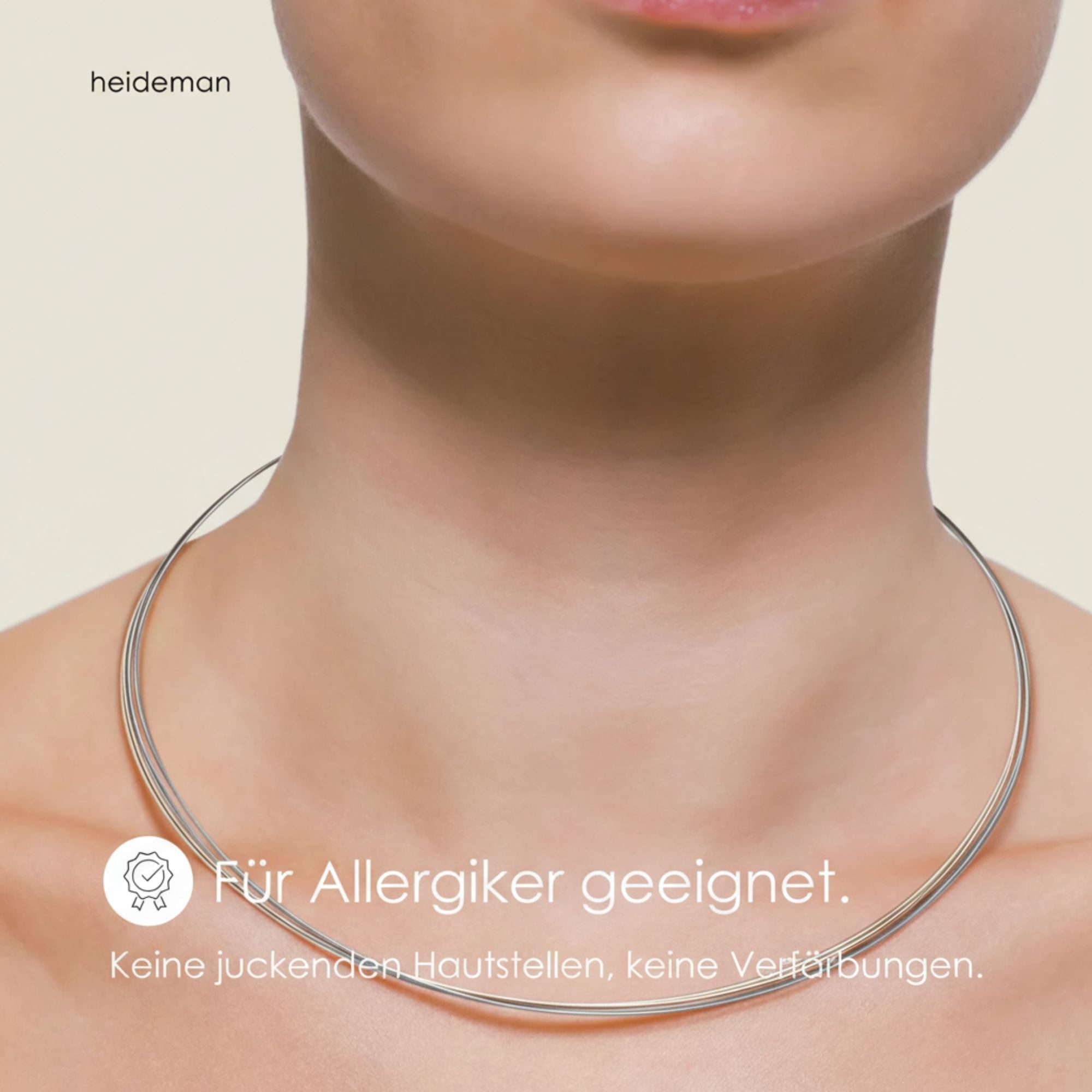 Heideman Collier Linea 5 silberfarben matt (keine Angabe, inkl. Geschenkverpackung), Kette für Frauen