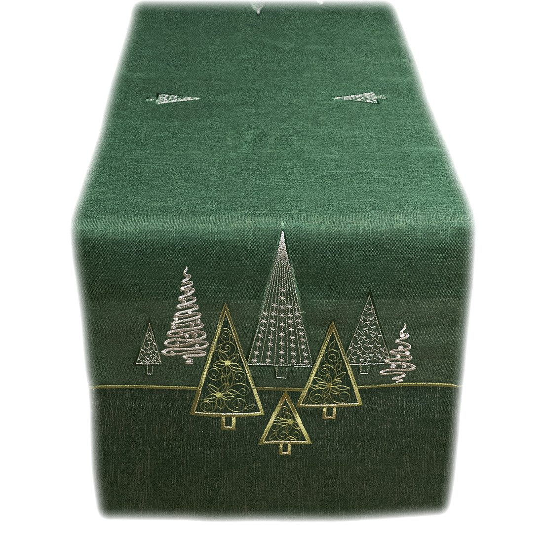 texpot Tischdecke Tischläufer Stickerei Tannenbäume Winter Weihnachten Deko (1-tlg)