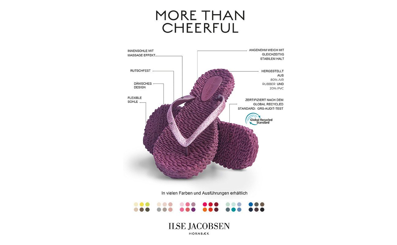 Ilse Jacobsen CHEERFUL04M Zehentrenner Leicht & flexibel, Massageeffekt, hoher Tragekomfort