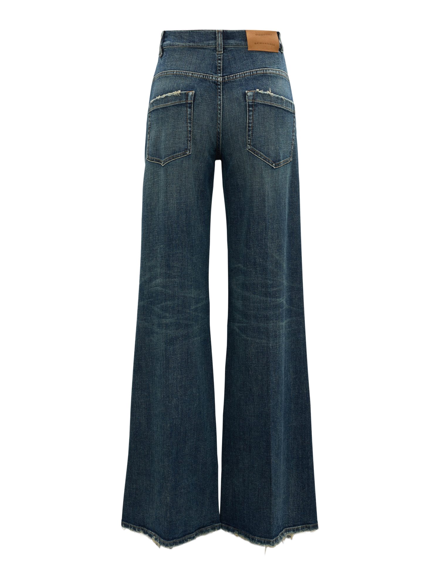 DOROTHEE SCHUMACHER Stoffhose blau,Casual,Baumwolle,Unifarben,Wide Leg,Mittel