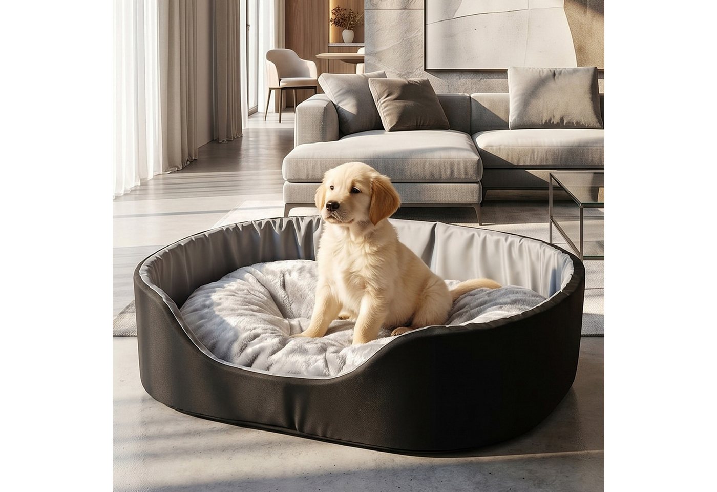 Best for Pets Hundebett Gemütliche Hundehütte mit Kissen für kleine Haustiere–bequem&waschbar, Wasserdicht, kratzfest, herausnehmbares Kissen, langlebig