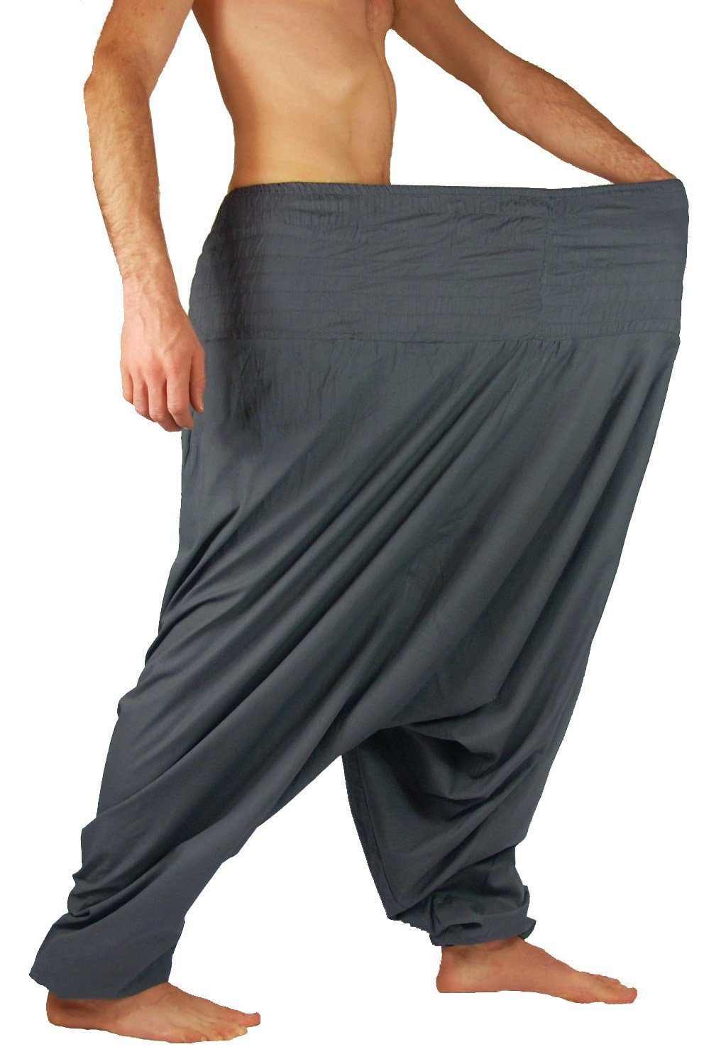Haremshose Extragroße Haremshose XXL Aladinhose für Damen und Herren Grau