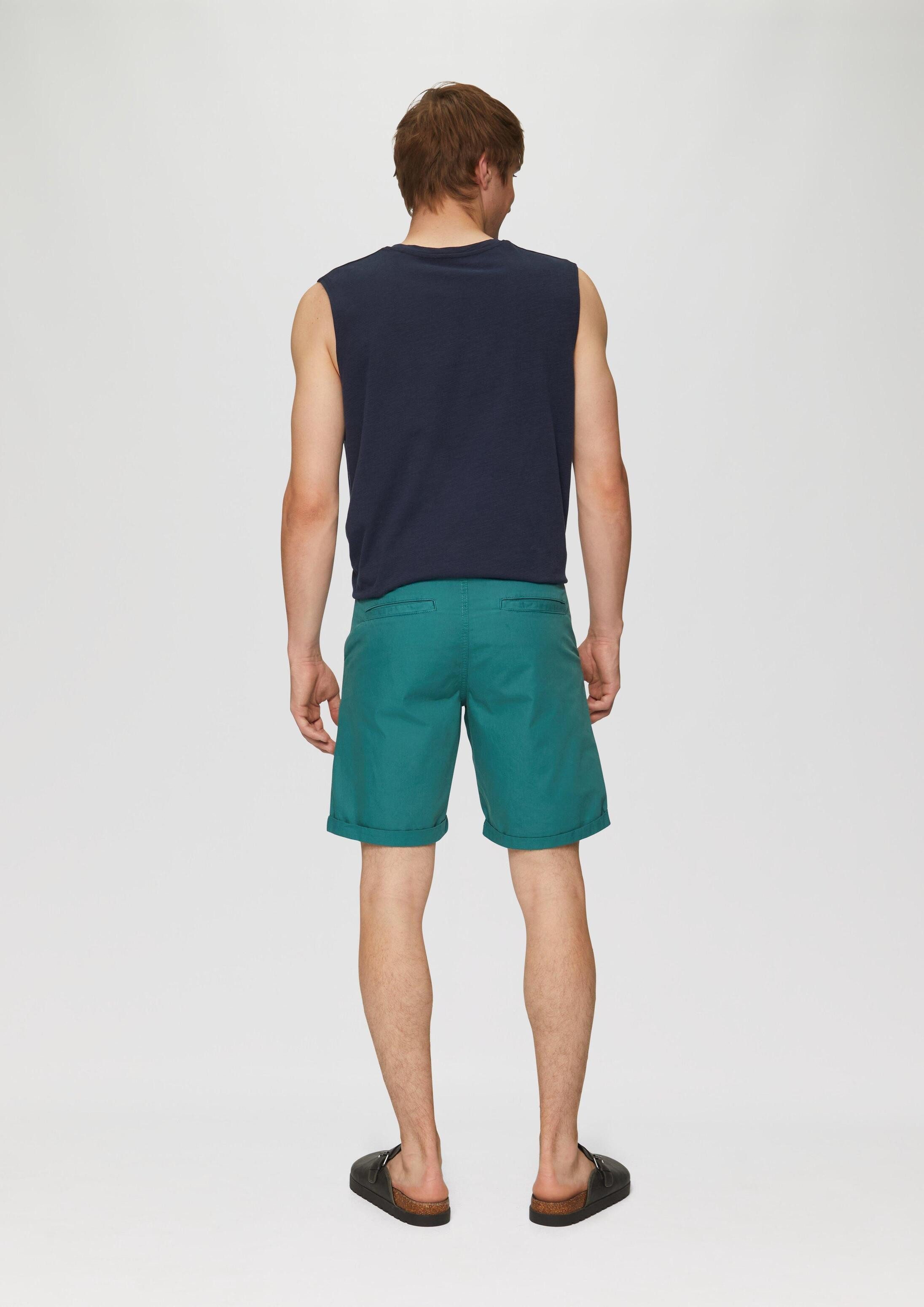QS Shorts Hose JOHN Chino-Shorts aus Baumwolle mit fixiertem Umschlag