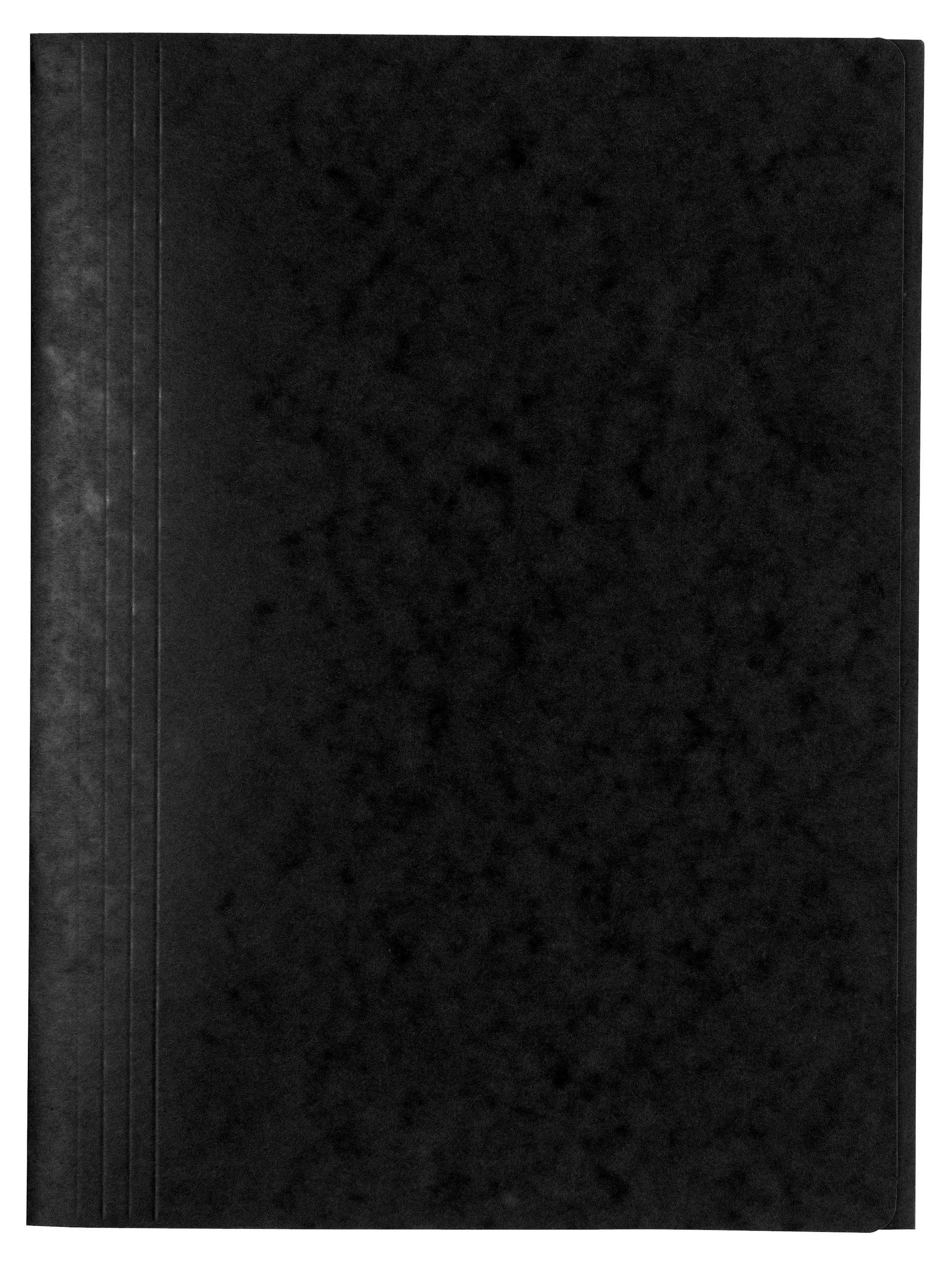 Organisationsmappe 25x Aktenmappe +3 Klappen ohne Gummizug, Karton, A4, Schwarz, 56401E