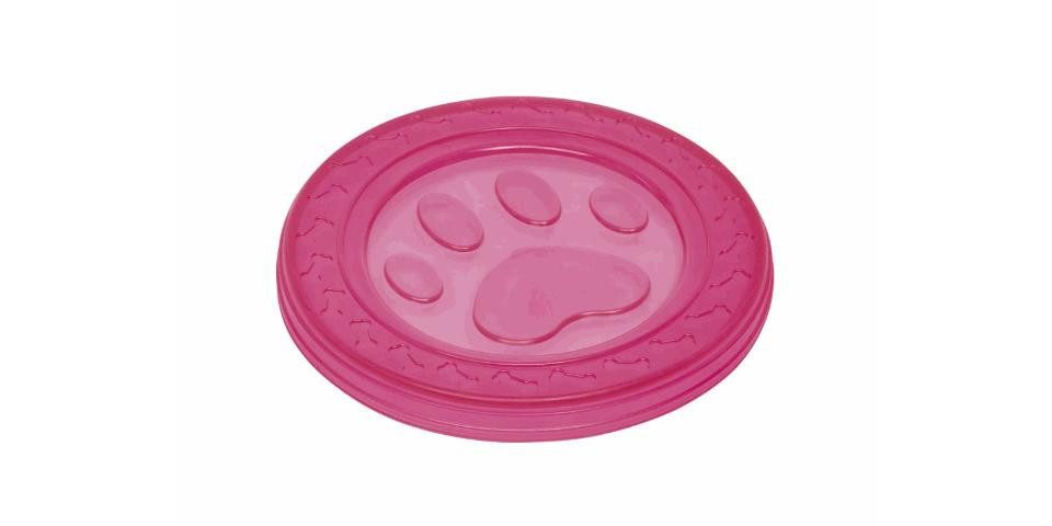 Kauspielzeug Nobby TPR Fly-Disc Paw pink 22 cm