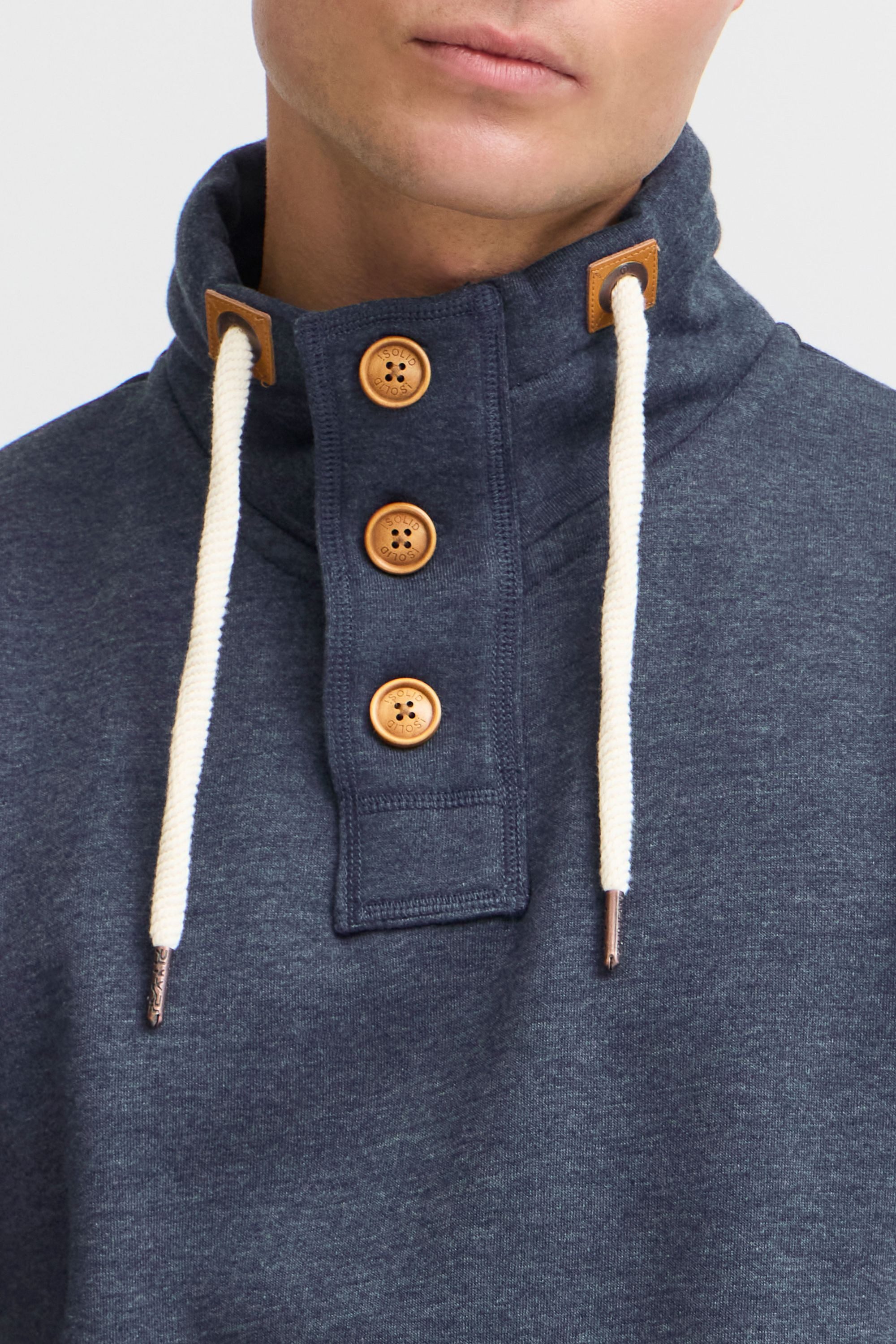 !Solid Stehkragenpullover SDTripTroyer Sweatpullover mit Knopfleiste