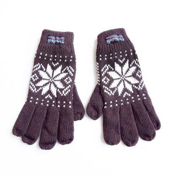 Sonia Originelli Strickhandschuhe Strickhandschuhe Schnee Winter Finger Fleece Schneeflocke Unisex Onesize