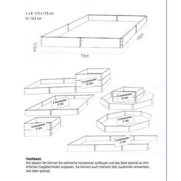 HTI-Living Hochbeet Hochbeet 8-teilig Nessa (8 Module und 8 Verbindungsstücke), Pflanzkasten