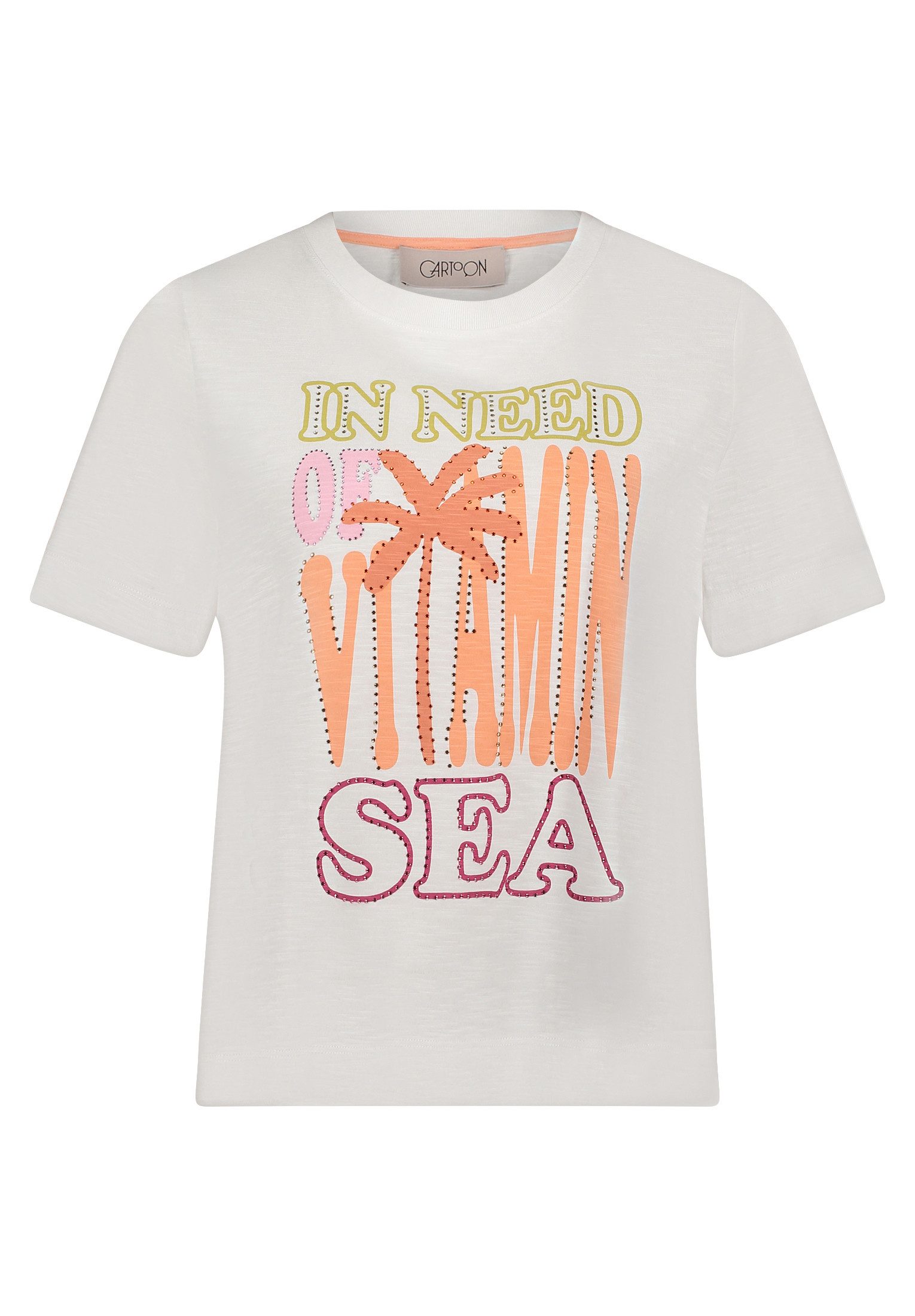 Cartoon Kurzarmshirt Cartoon Printshirt mit Rundhalsausschnitt günstig online kaufen