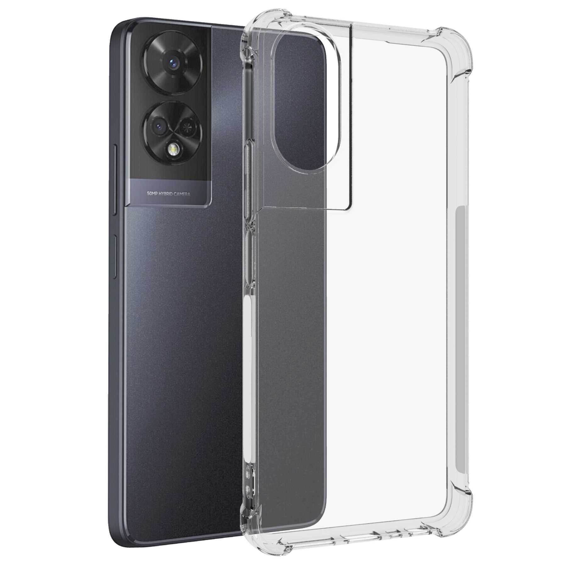 mtb more energy Smartphone-Hülle Clear Armor Case für TCL 50 5G, Transparente TPU Schutzhülle Case Backcover mit Anti-Shock Verstärkung