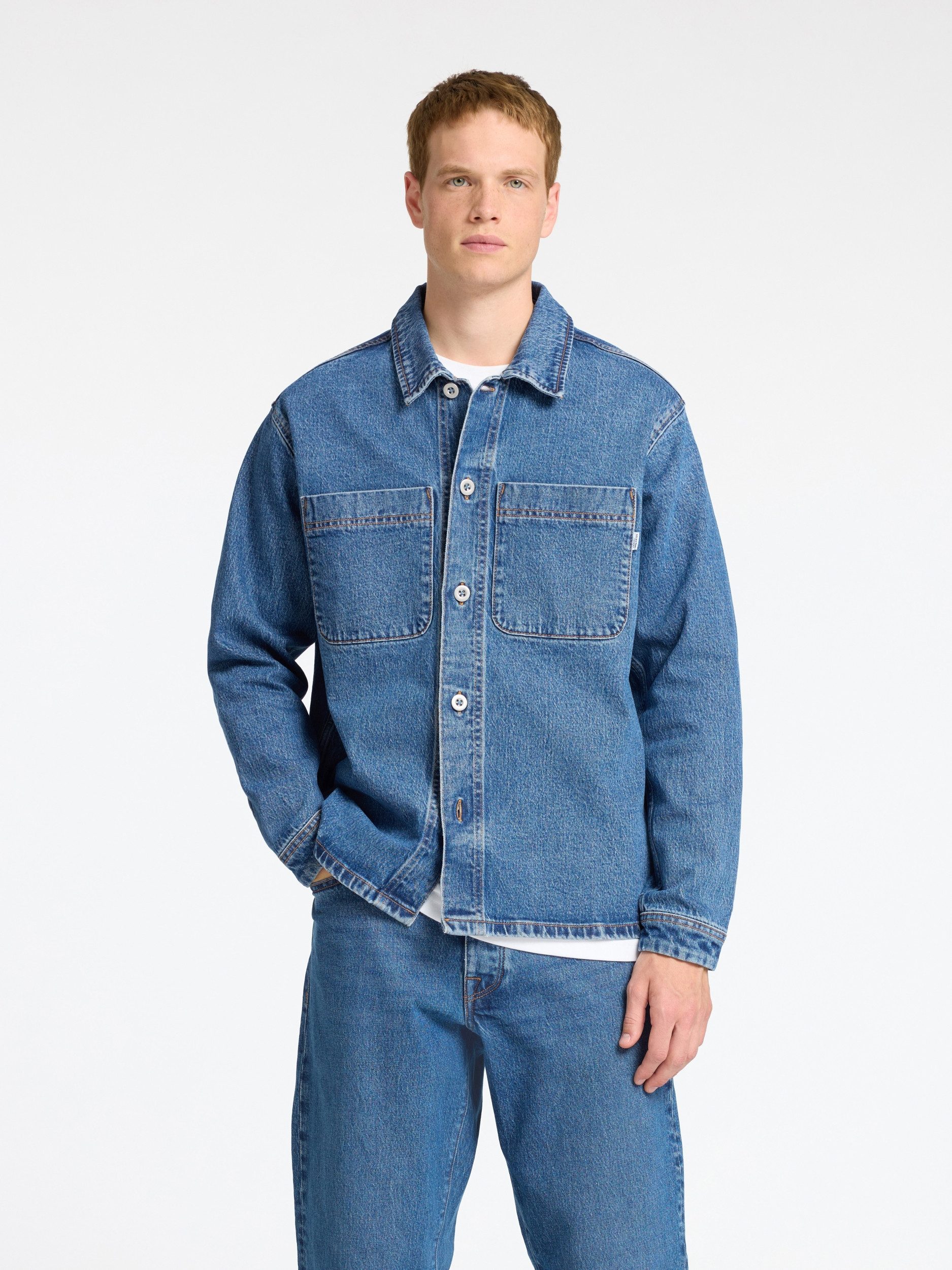 SELECTED HOMME Jeansjacke - Lässiges Overshirt - Jeansjacke
