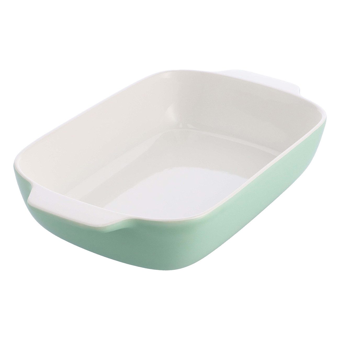 KitchenAid Auflaufform Stoneware, Keramik, Backofenform bis 260° inkl. Bambus Deckel mit extra breiter Gummilippe