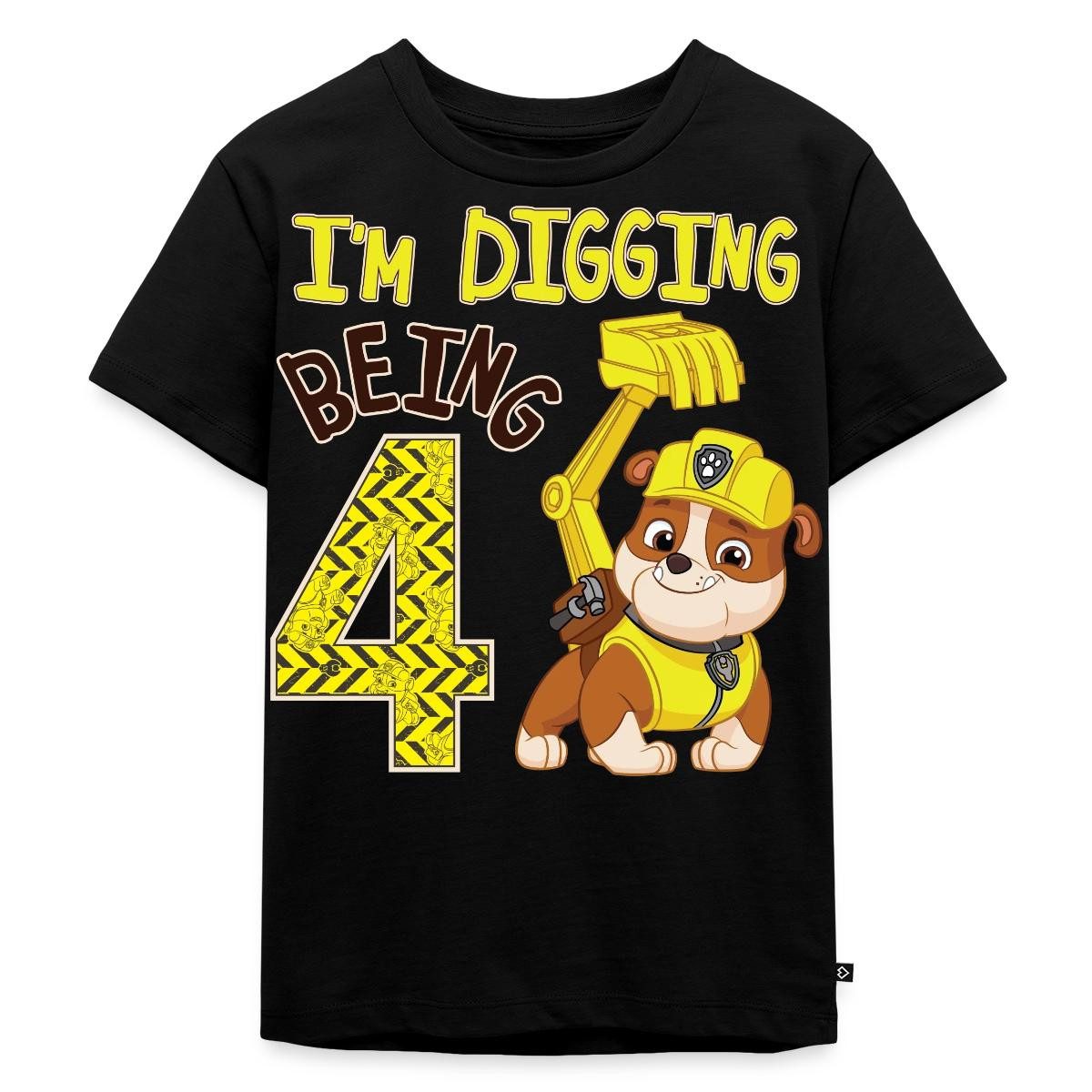 T-Shirt Paw Patrol Rubble 4. Geburtstag Kinder Premium T-Shirt