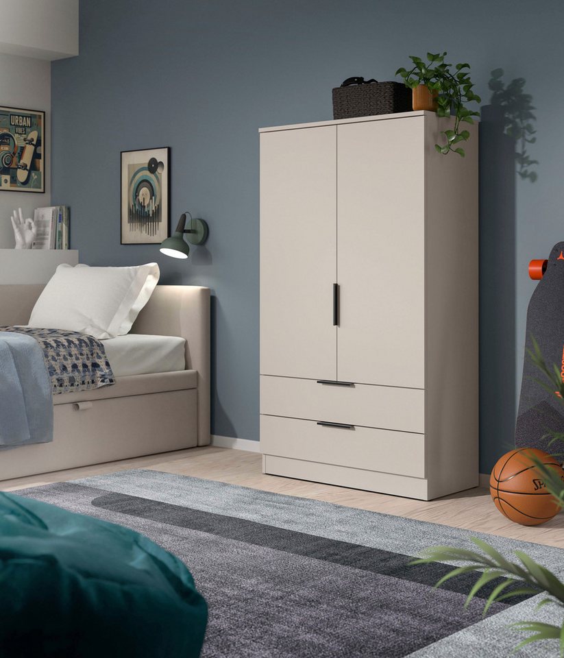Home affaire Wäscheschrank SKARDE, Kleiderschrank, Schlafzimmerschrank, Schrank (1-St., Höhe: 140 cm, 2 Türen, 2 Schubladen, 1 Kleiderstange) OTTO BESTSELLER, Garderobe, Universalschrank, Flurschrank, Schrank