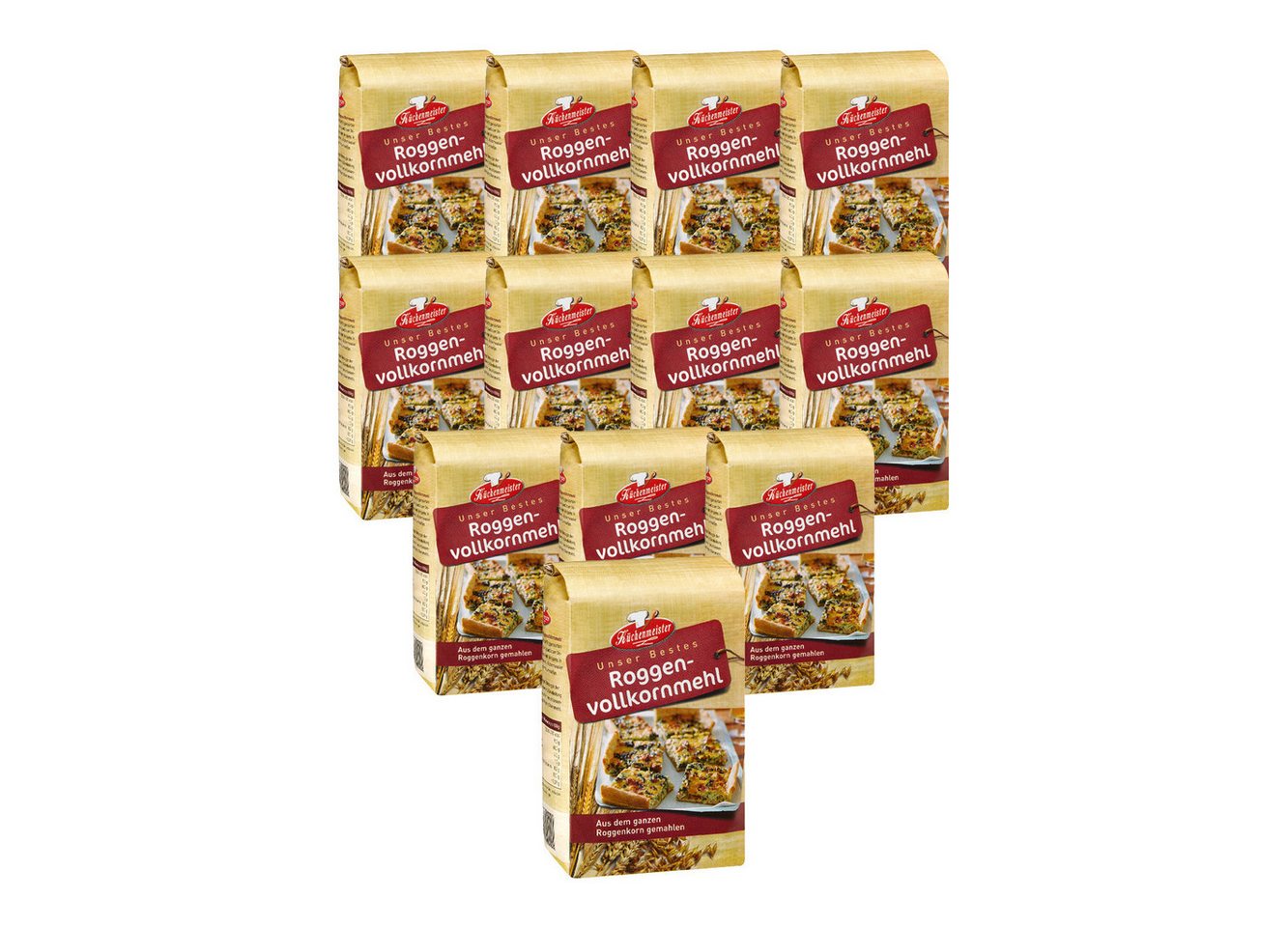 Bielmeier Mehl Roggenvollkornmehl 12 Stück a 1kg Küchenmeister, 1 x 12000 g, Das Getreide stammt von Landwirten aus der Region (SET223003-12)