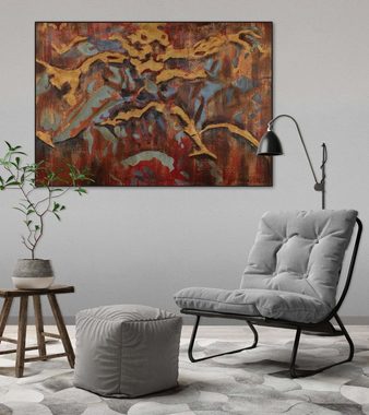 KUNSTLOFT Gemälde Bunter Marmor 100x70 cm, Leinwandbild 100% HANDGEMALT Wandbild Wohnzimmer