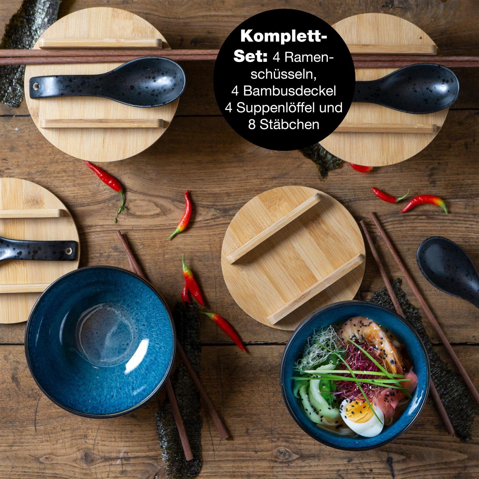 Moritz & Moritz Suppenschüssel SOLID 4x Ramen Blau