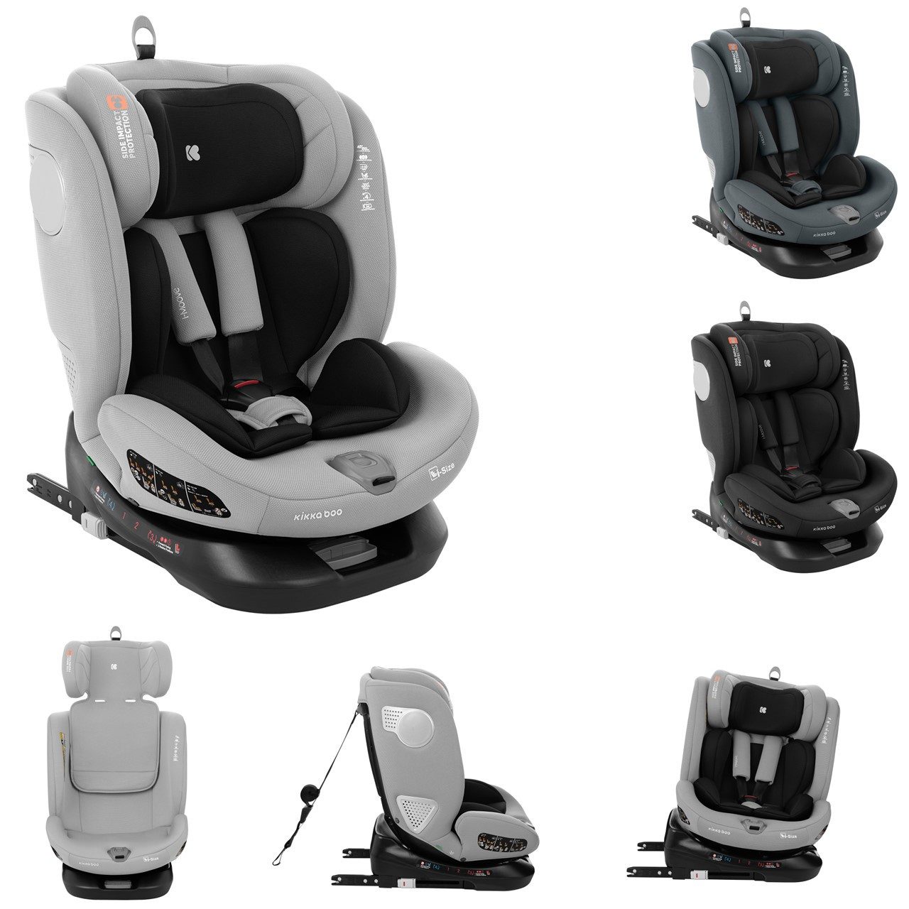 Kikkaboo Autokindersitz Kindersitz i-Moove i-Size, ab: 0, bis: 12, (40-150cm) Isofix 360-Grad-Drehung Kopfstütze