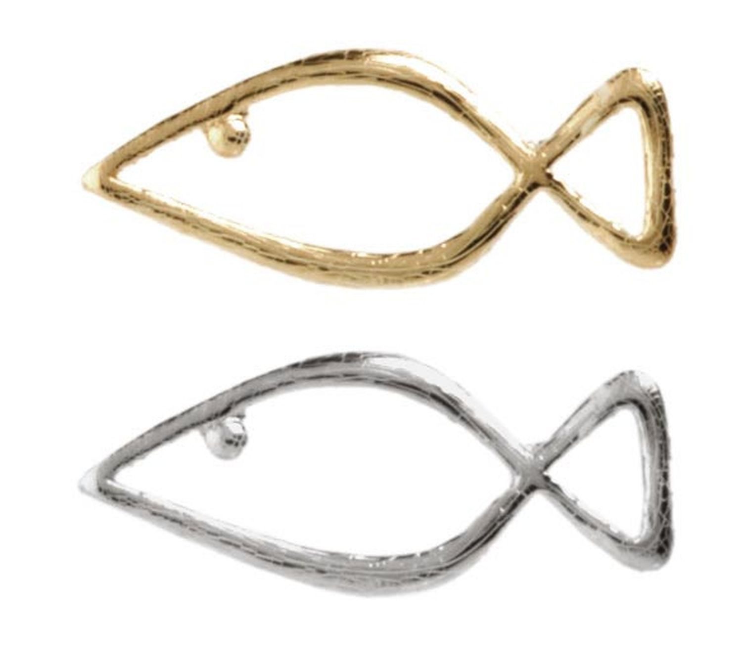 INNA-Glas Stumpenkerze Wachsverzierung Fisch Minako, Silber, 1x3,8cm