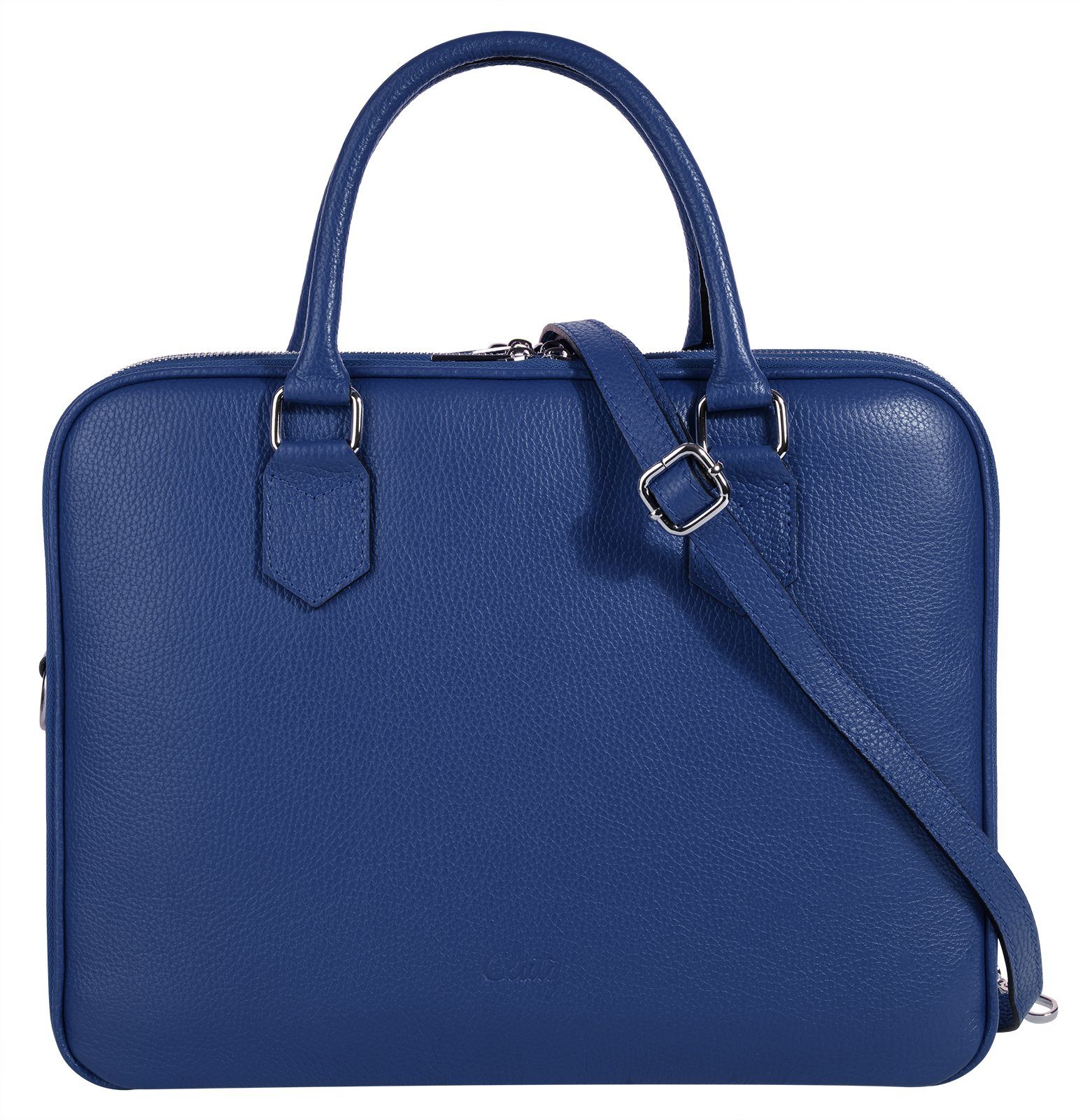 blau Made in Cluty Italy echt Leder, Aktentasche,