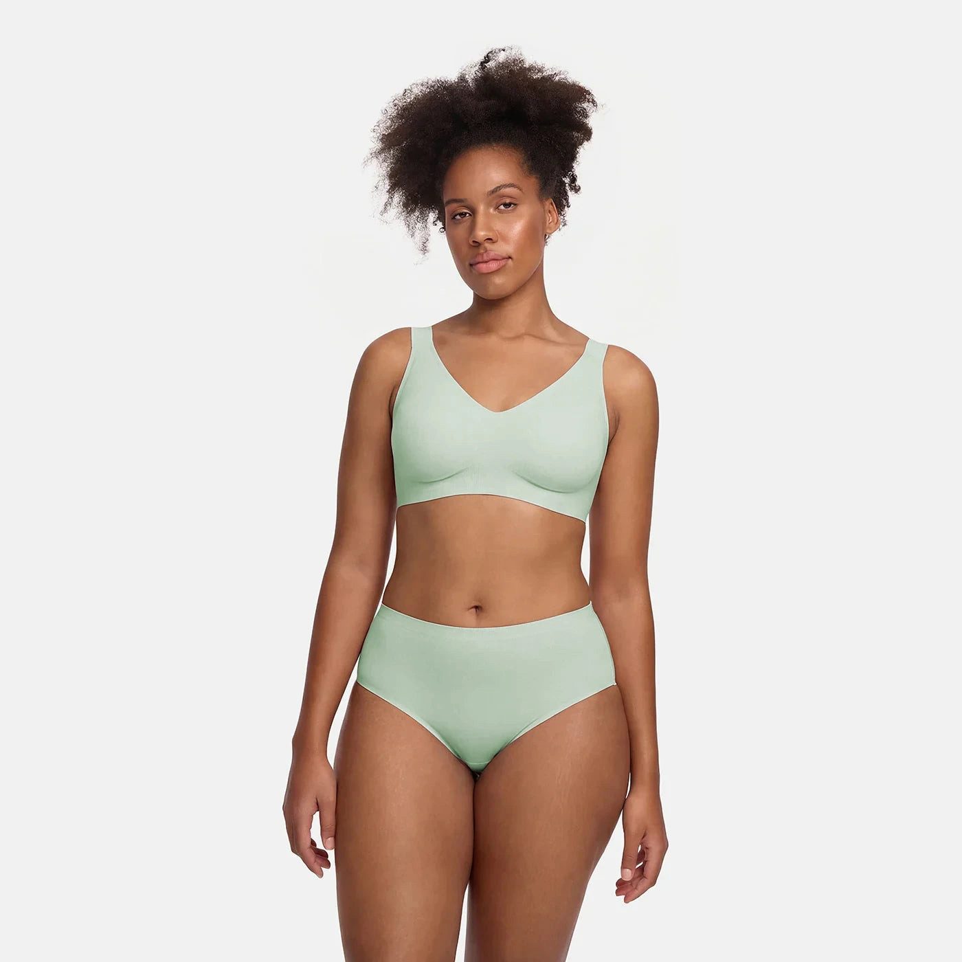 cfab (creamy fabrics) Tanga High-Waist Tanga, 3er Pack-Sage Green-3XL