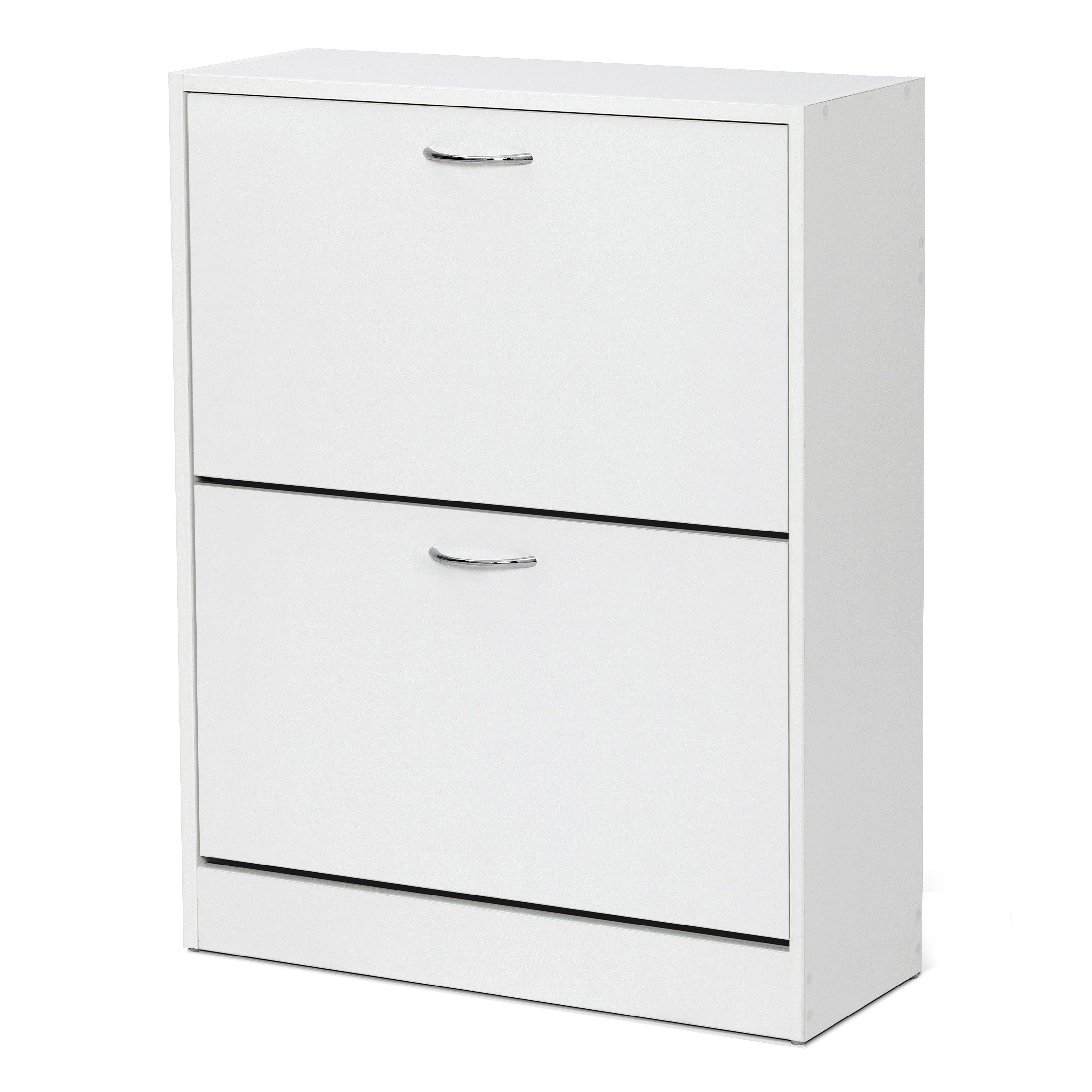 Mondeer Schuhschrank Verstellbarer Schuhkommode mit 2 Schublade, Verstellbar mit Stauraum, Praktisch, Weiß