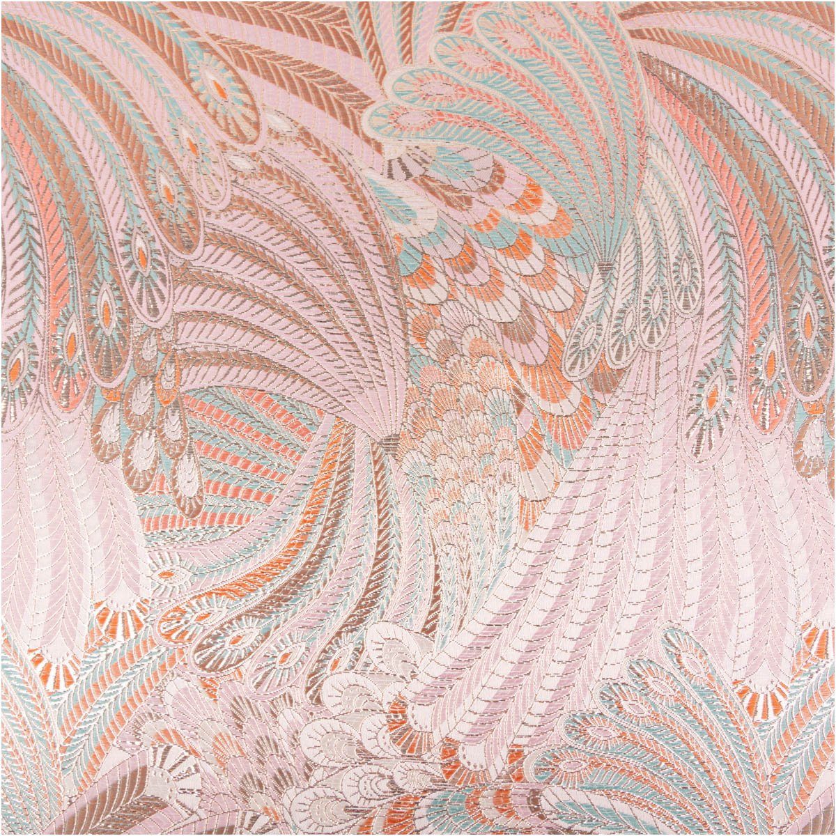 SCHÖNER LEBEN. Stoff Jacquardstoff Feathers rosa rosegold 1,48m Stoffbreite, pflegeleicht