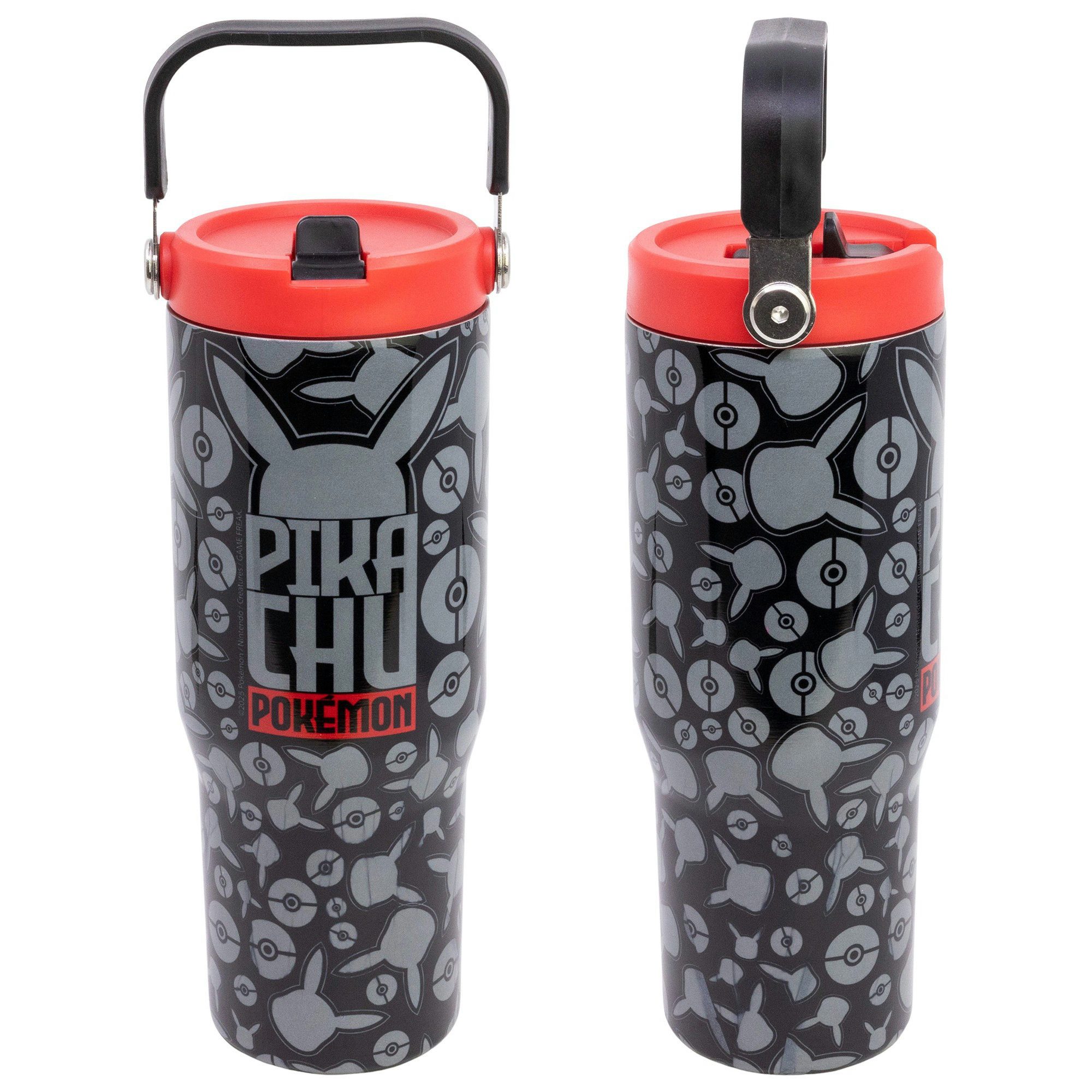 POKÉMON Coffee-to-go-Becher Pokemon Pikachu Edelstahl XL Iso Kaffeebecher Thermobecher To-Go, 1-tlg., Edelstahl, 860 ml