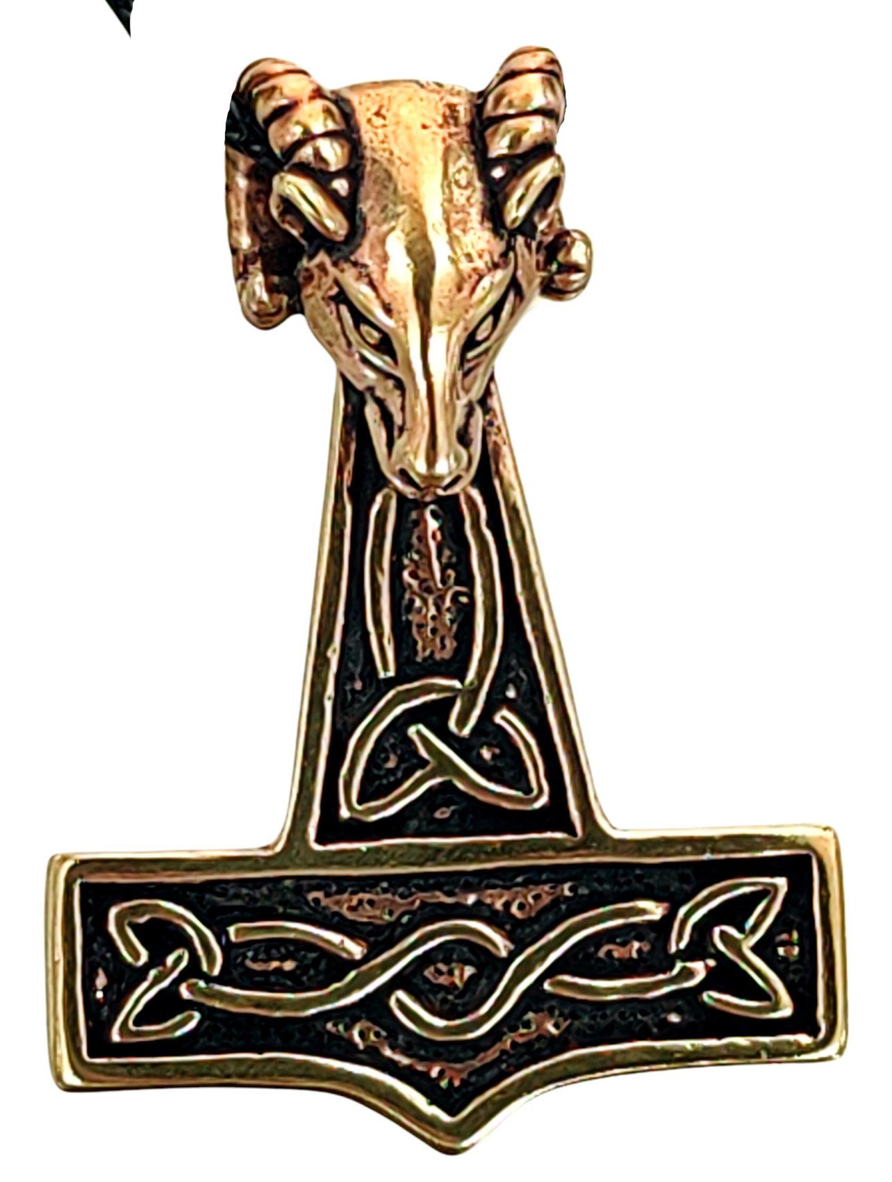 Kiss of Leather Kettenanhänger Thorshammer Thor Mjölnir Wikinger Anhänger Bronze Thorhammer Nordisch