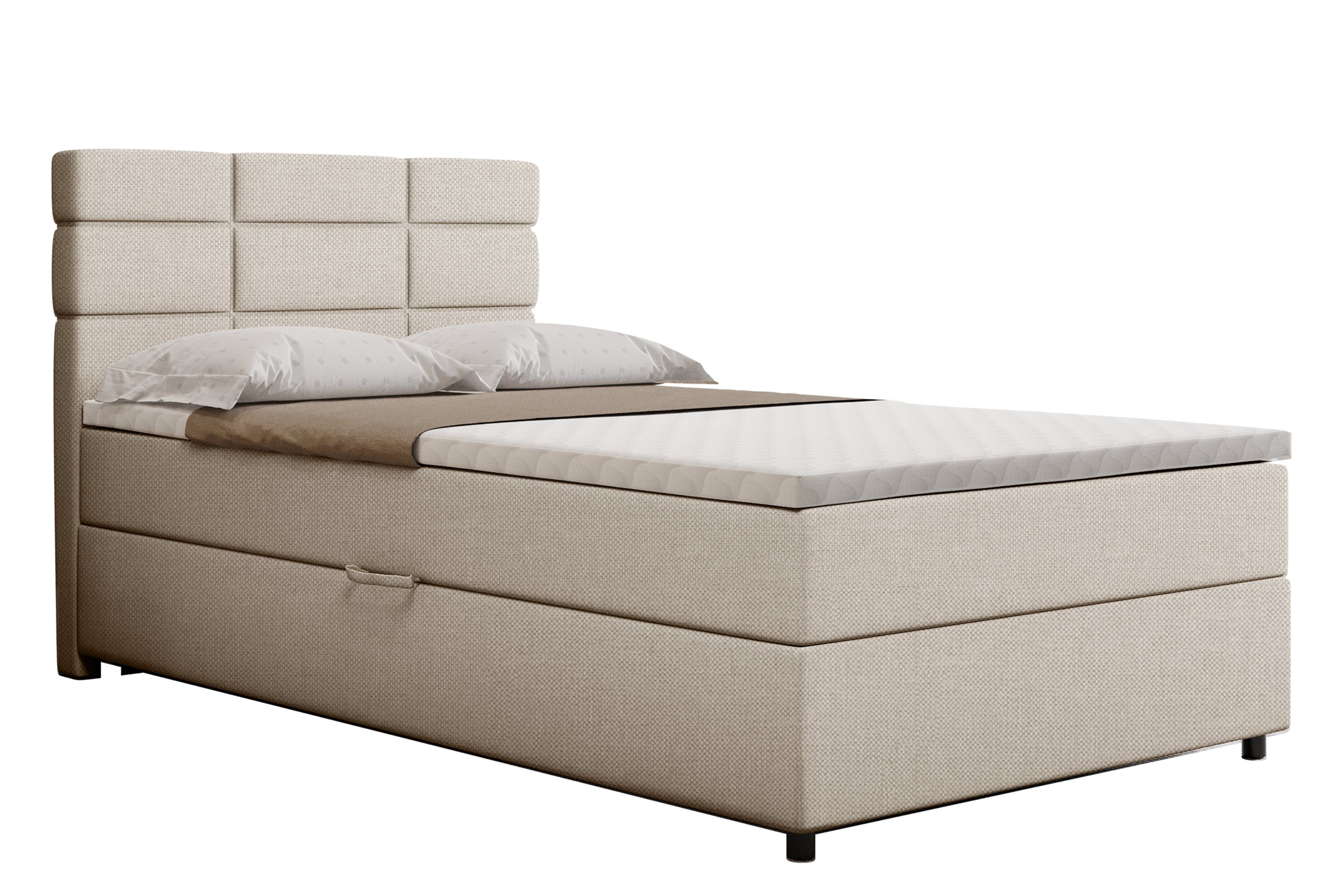 Homesy Boxbett Reve, 90x200, 100x200, 120x200, Boxbett mit Bettkast und Topper