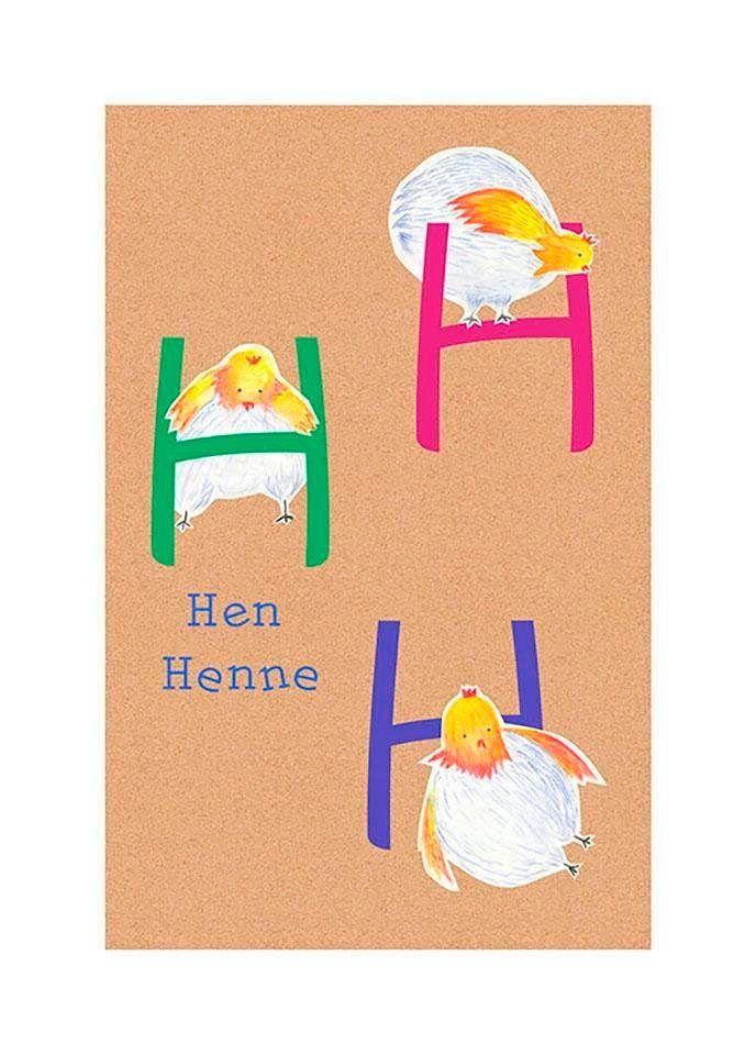 H, Buchstaben (1 Schlafzimmer, Wohnzimmer Poster Kinderzimmer, ABC Animal St), Komar