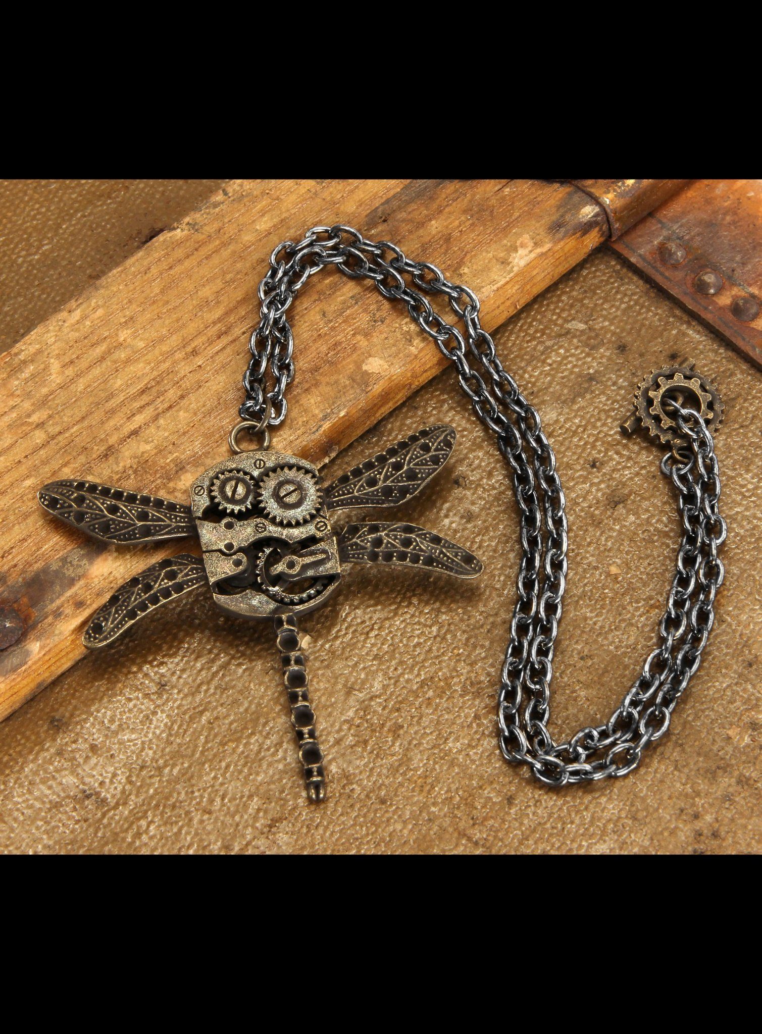 Elope Kostüm Steampunk Libellen Anhänger, Elegant schmückendes Accessoire in charakteristischer Steampunk-Optik