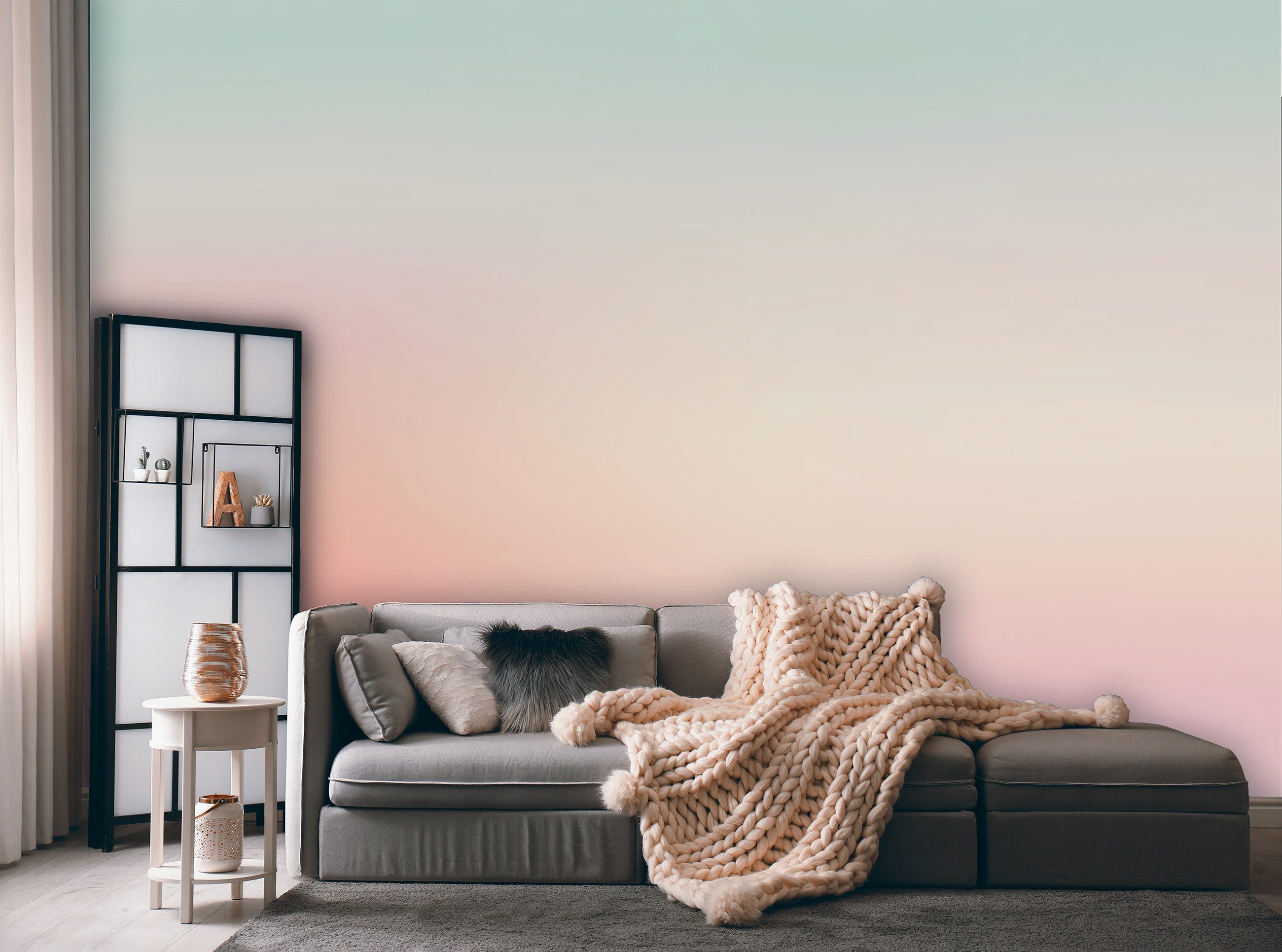 Wallarena Fototapete Mädchen Gradient - Mehrfarbig - Modern - Vlies - Schlafzimmer, glatt, (2 St), 100x70cm