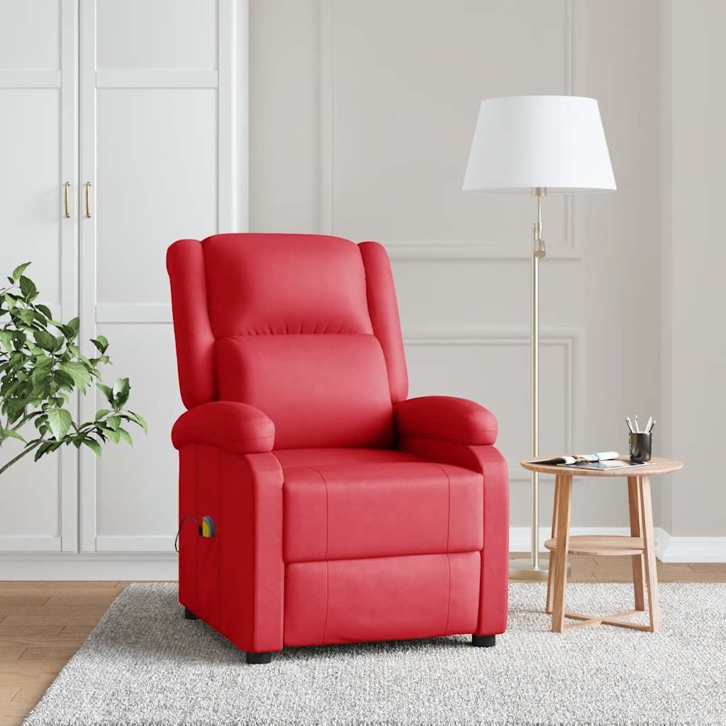 vidaXL Massagesessel, Massagesessel Rot Kunstleder
