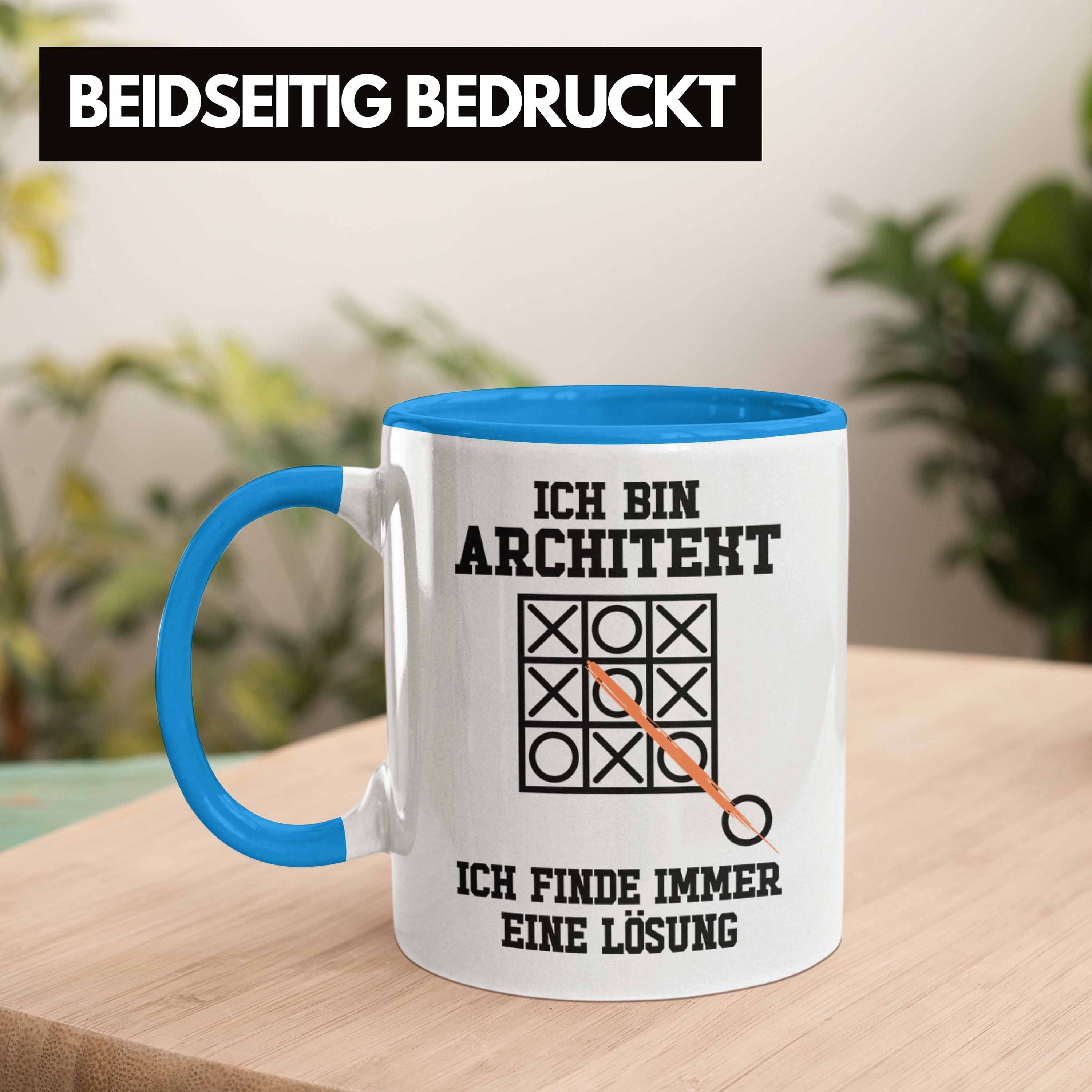 Trendation Tasse Trendation - Lustig Architekten Architekt Architektur Tasse mit Spruch Geschenkidee Blau Geschenk Männer Kaffeetasse