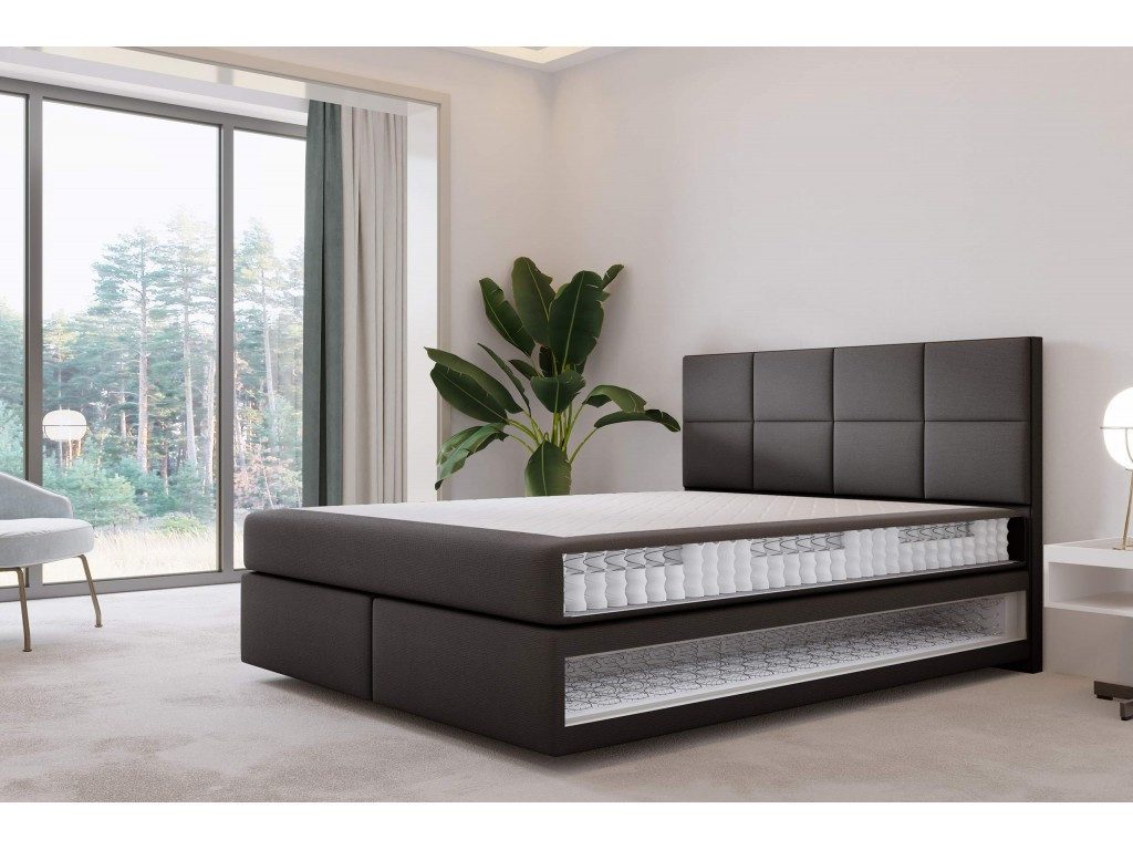 TRADA Boxspringbett MALLORCA 140x200 - Taschenmatratze Matratze - Elegant Bett (Bett + Matratze), Mit 2 Matratzen & schwebendem Bett-Effekt