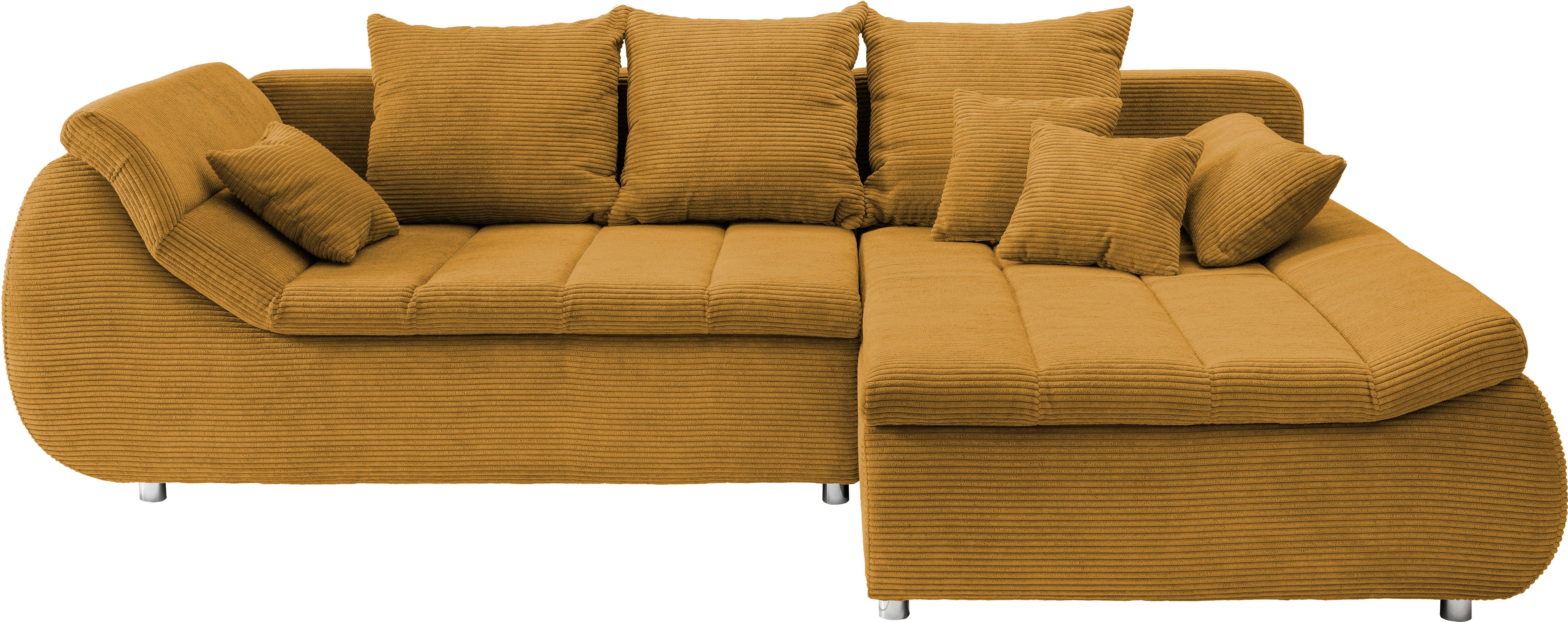 INOSIGN Ecksofa "Imola elegant und bequem, aktuelle Steppung im Sitz, L-For günstig online kaufen