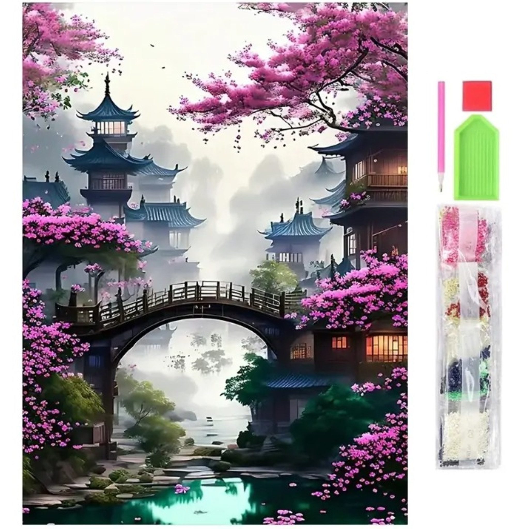 Malen nach Zahlen 5d Diamant Mosaik Stickerei 5D Japan 30x40cm