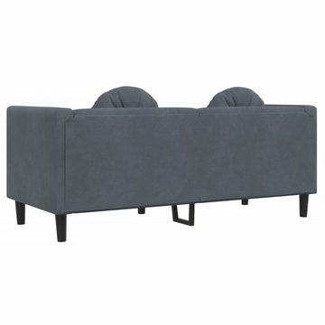 vidaXL Sofa Sofa mit Kissen 2-Sitzer Dunkelgrau Samt
