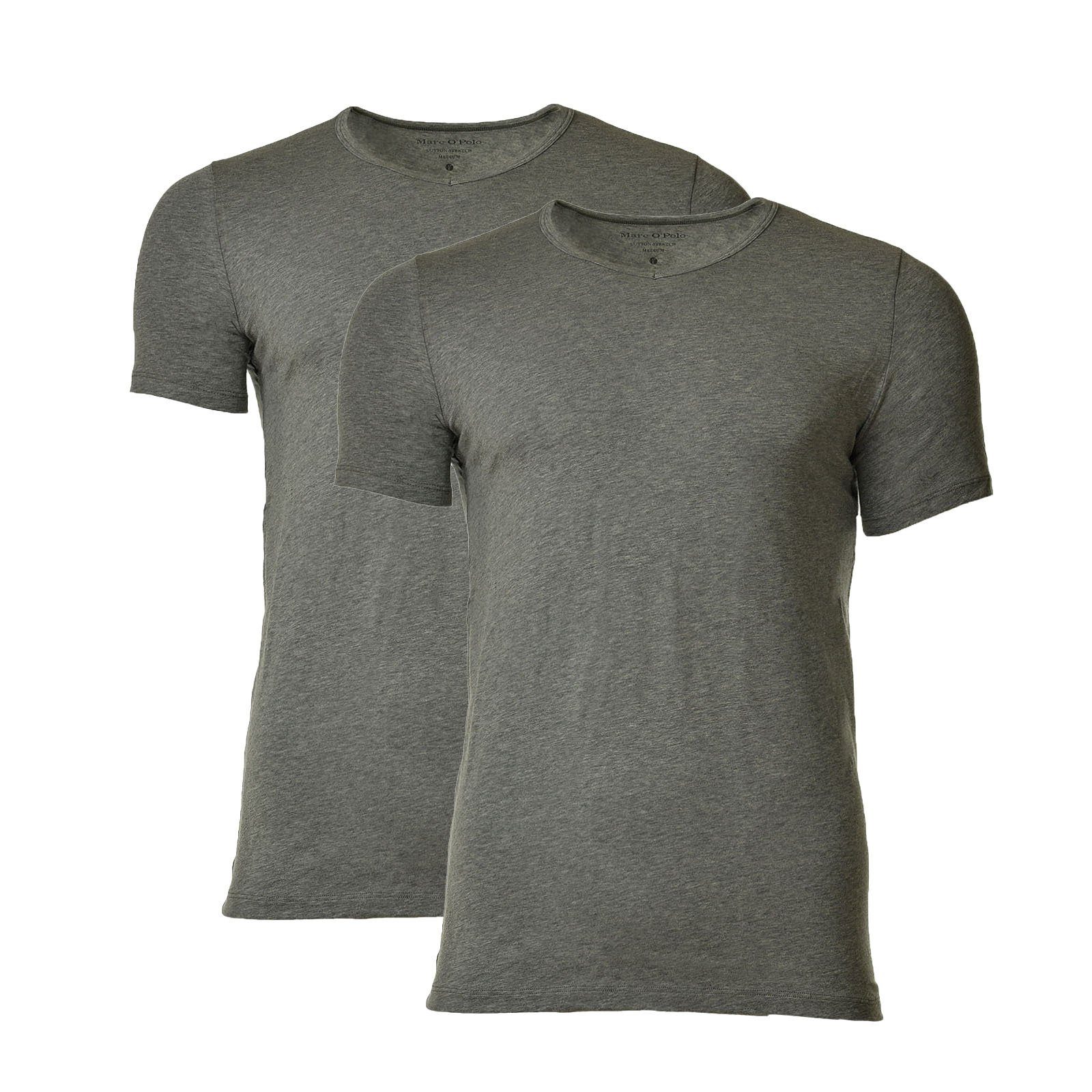 Marc O'Polo T-Shirt Herren T-Shirt 2er Pack - Shirt, V-Neck, Halbarm Grau