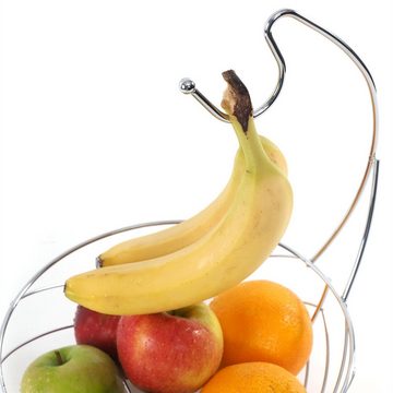 DESIGN DELIGHTS Obstschale METALL OBSTKORB "FRESH", Ø 25 cm, mit Bananenhaken, Früchtekorb