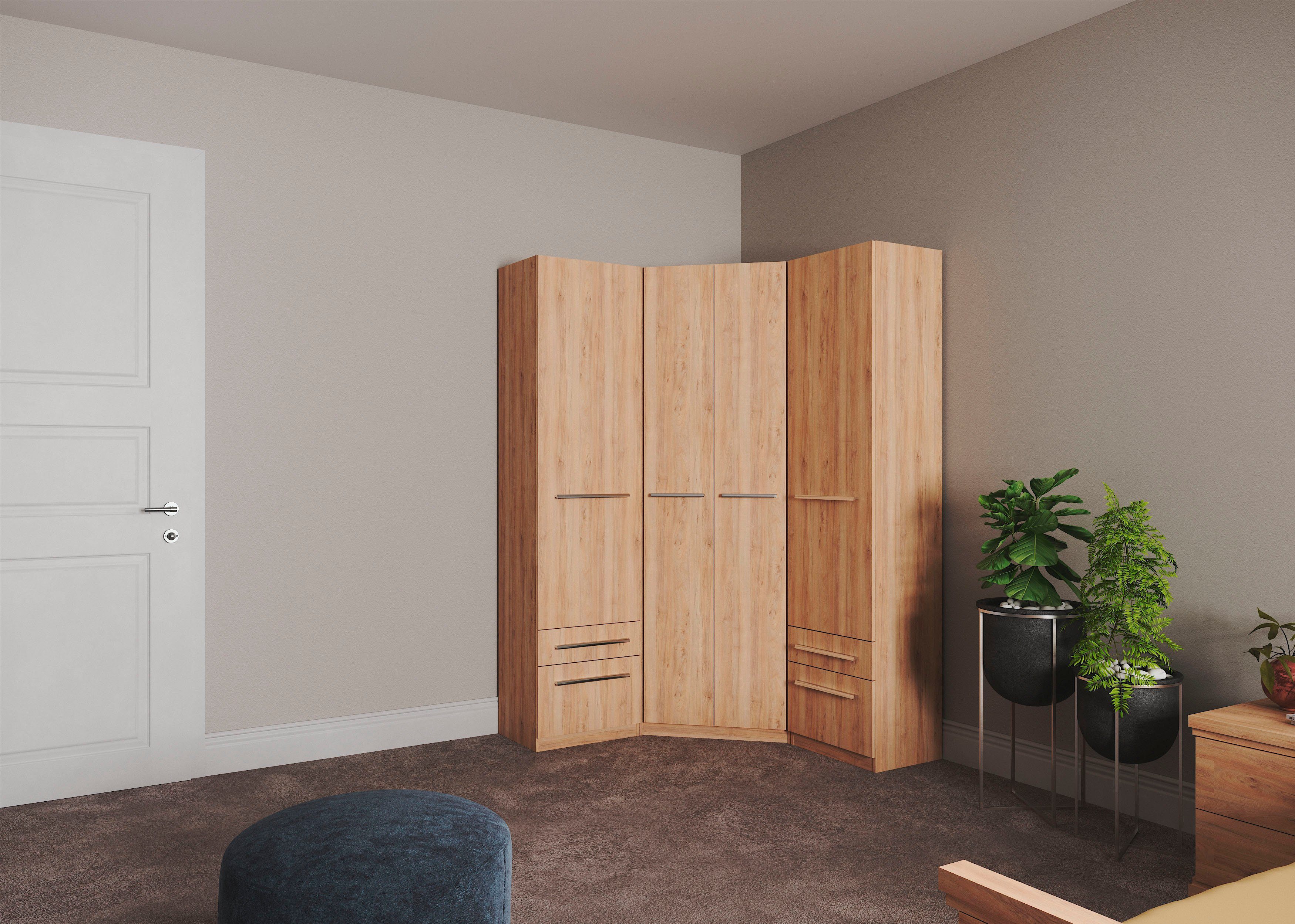 priess Kleiderschrank Schrank Garderobe Wäscheschrank Barcelona in 5 Breiten viel Stauraum, geräumige Schubkästen, mit Spiegel, MADE IN GERMANY