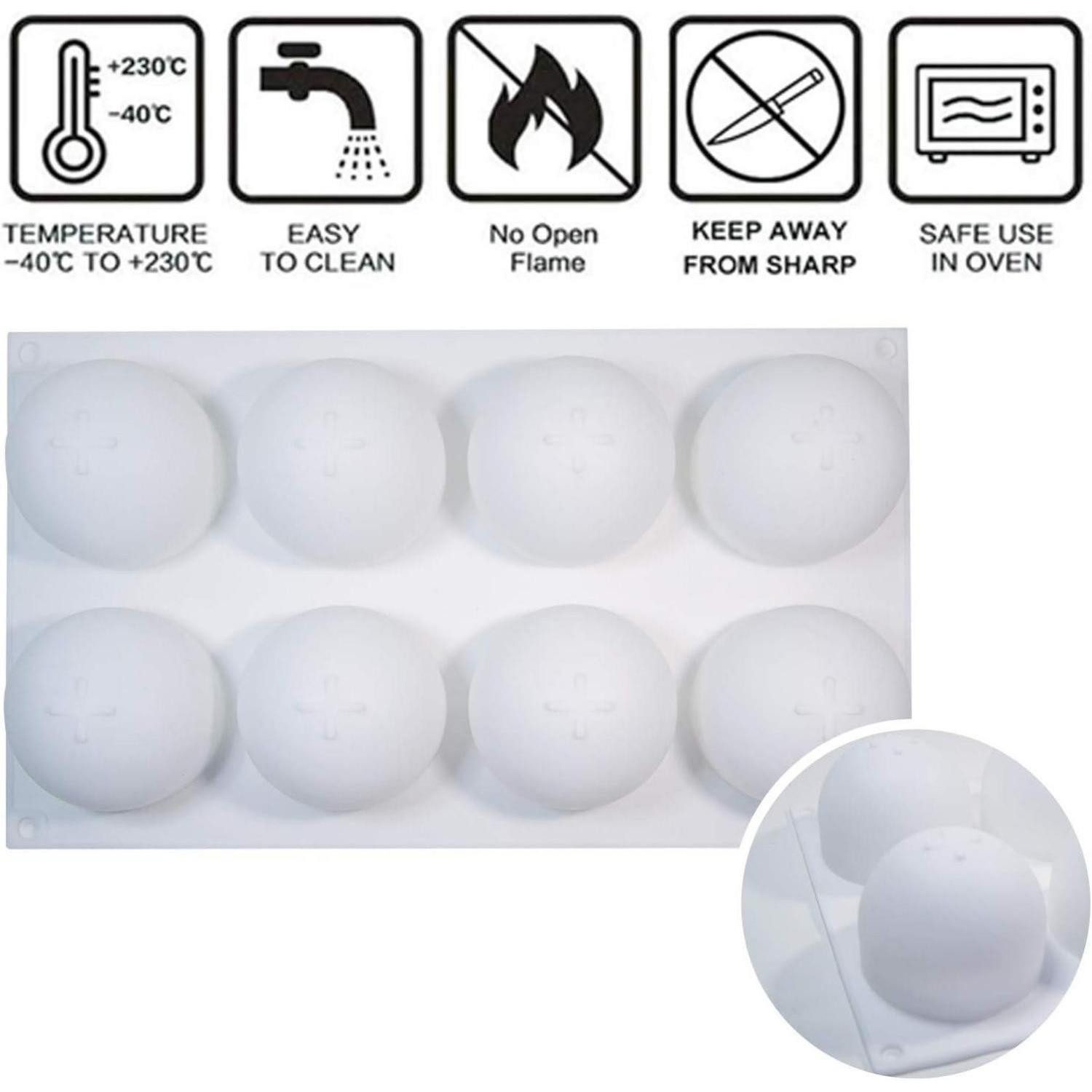 LuxusKollektion Silikonform Silikonform Kugel 8 Hohlraeume 2er Pack, (2-tlg) – Bild 3 von 5
