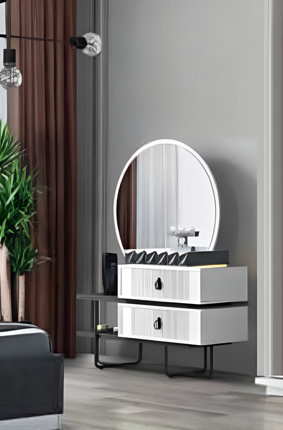 JVmoebel Schminktisch Schminktisch in Weiß mit eleganter Kommode und Konsolen-Design, Made in Europa