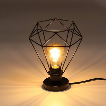 LETGOSPT Deckenleuchte LED Deckenlampe Diamant-Form Metall Retro Leuchte E27